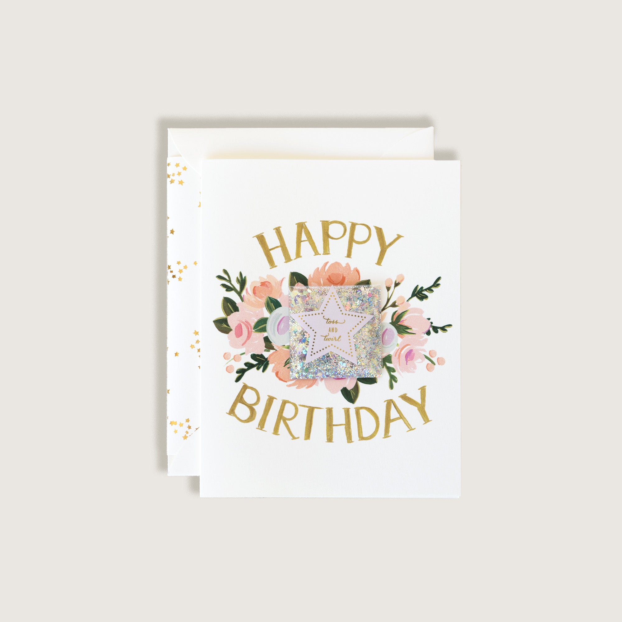 Toss & Twirl Birthday Glitter Card