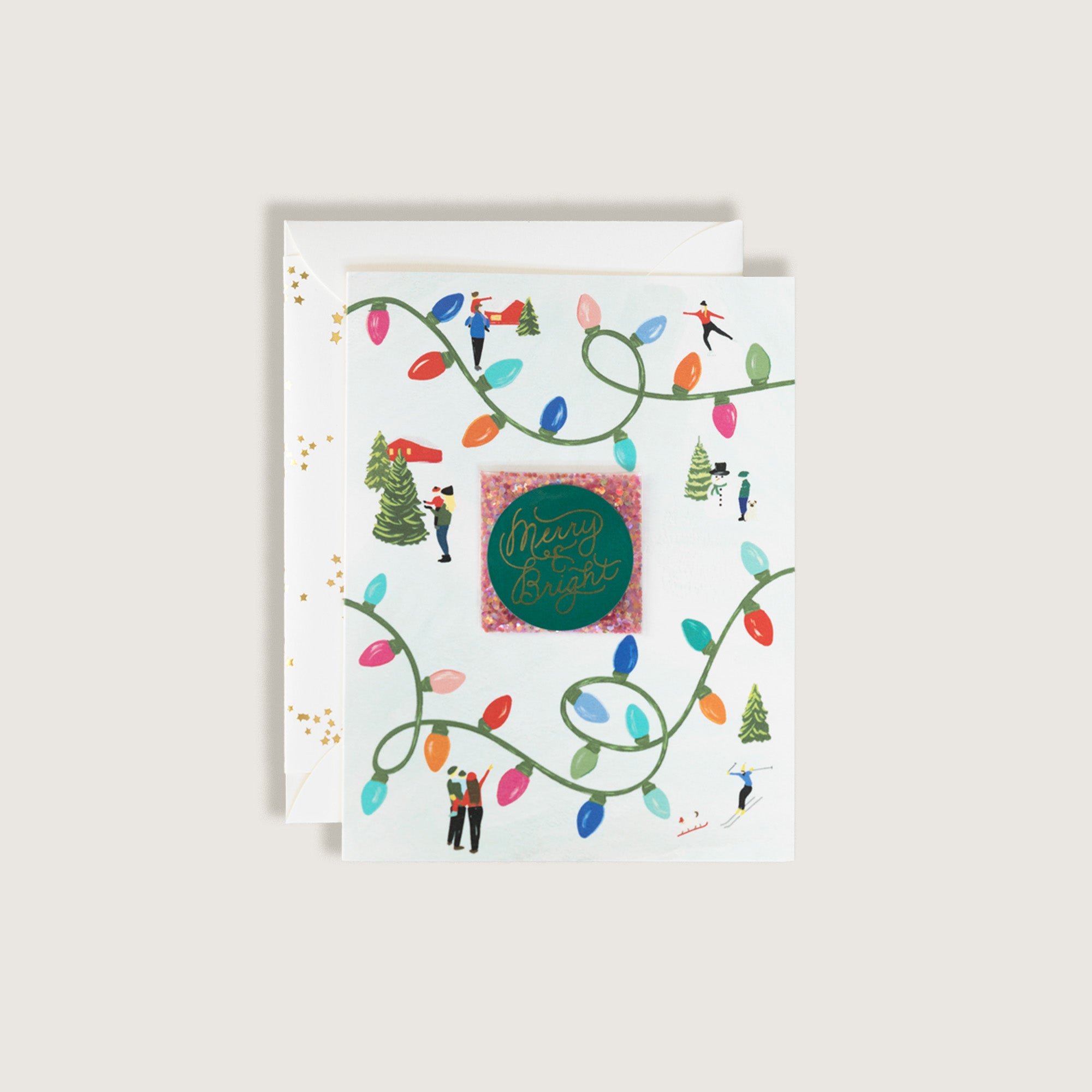Merry & Bright Christmas Lights Greeting Card