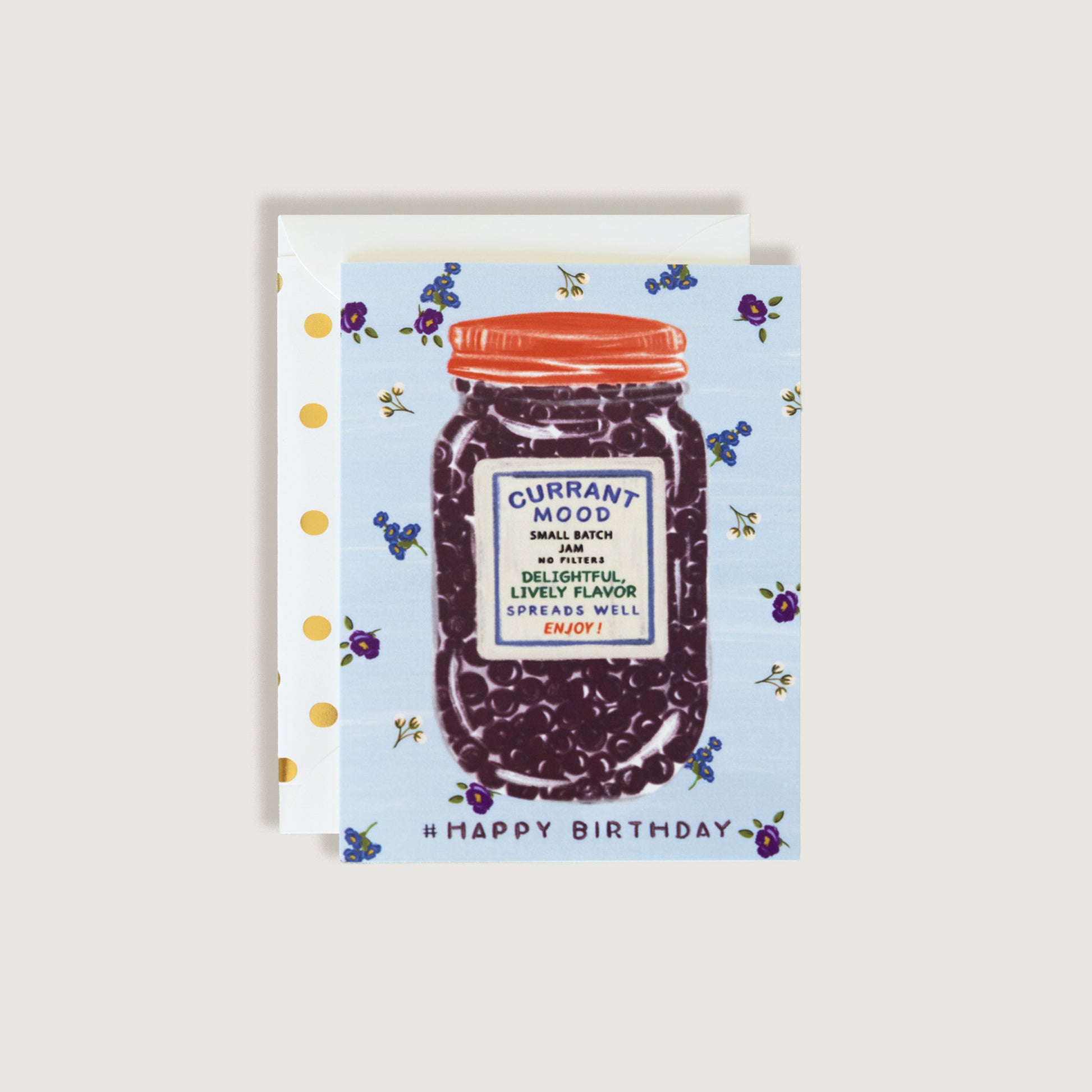 Currant Mood Mason Jar Happy Birthday  Greeting Card