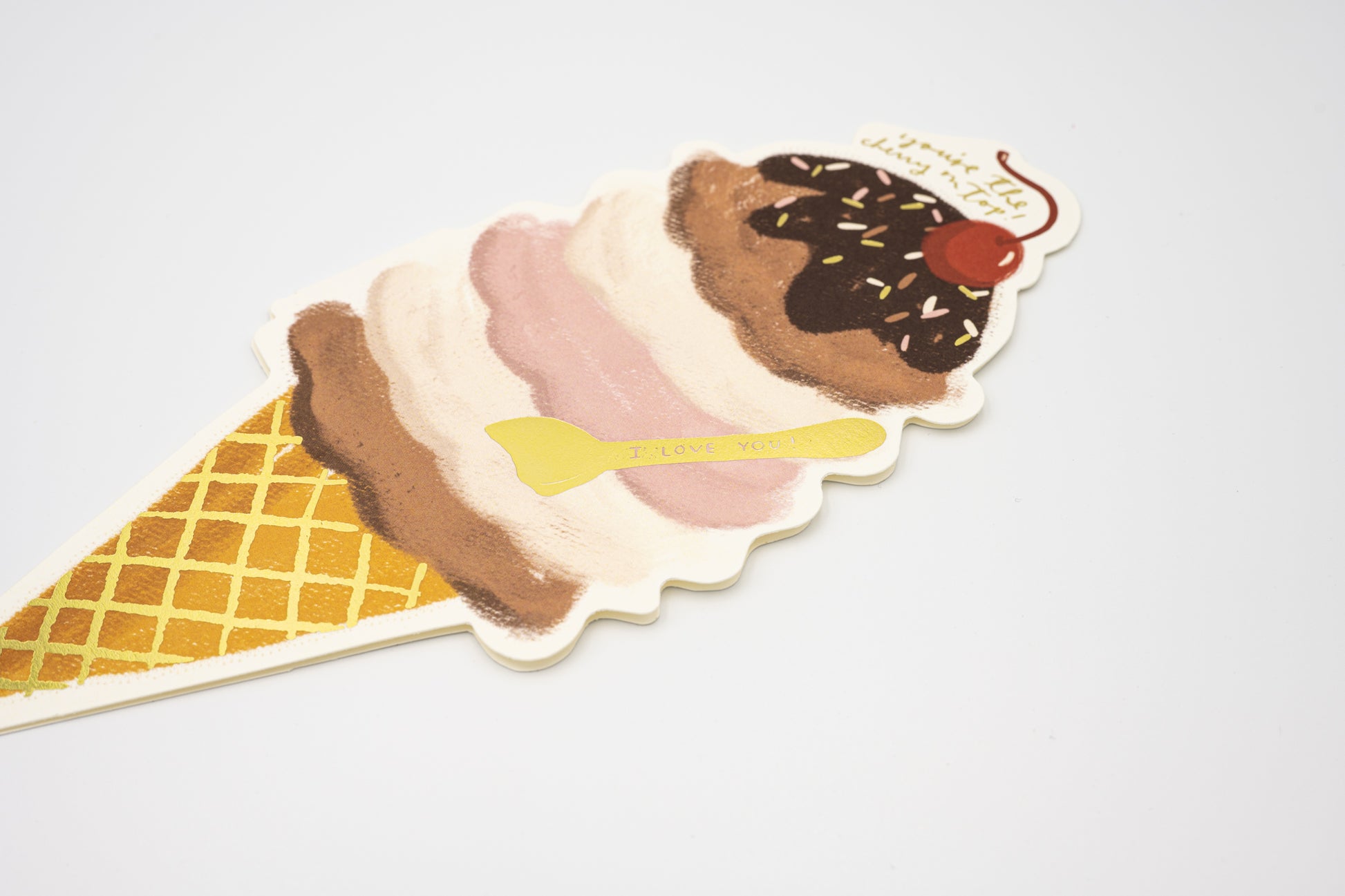 Ice Cream Cone 'Cherry on Top' Greeting Card