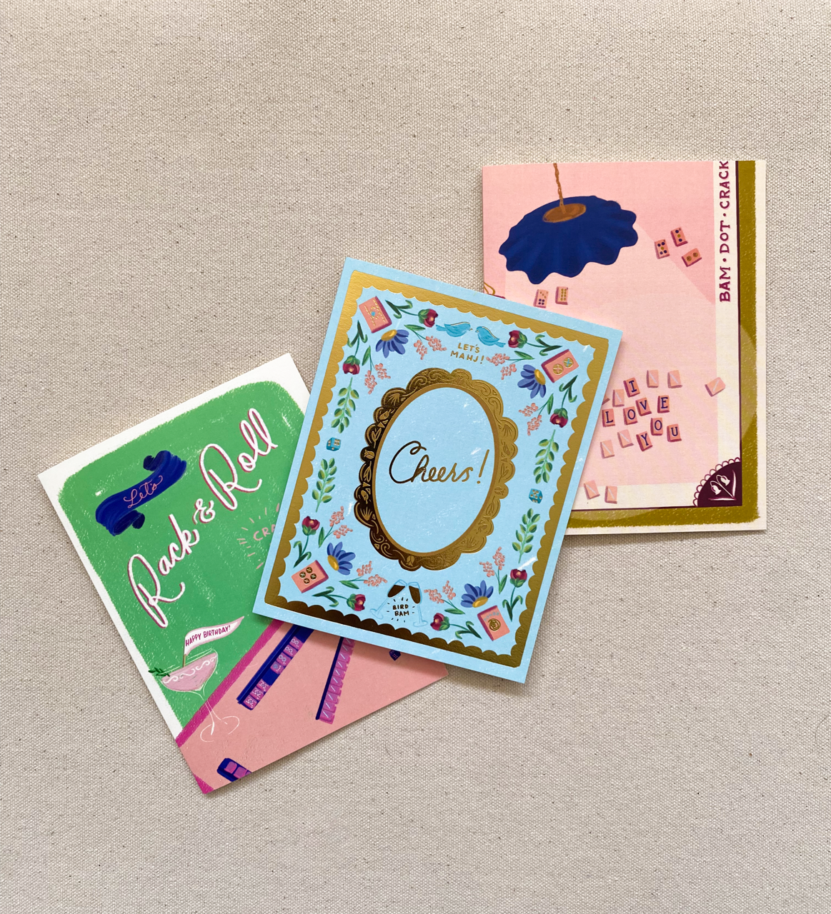 Let's Rack & Roll! Mahjong Birthday Card