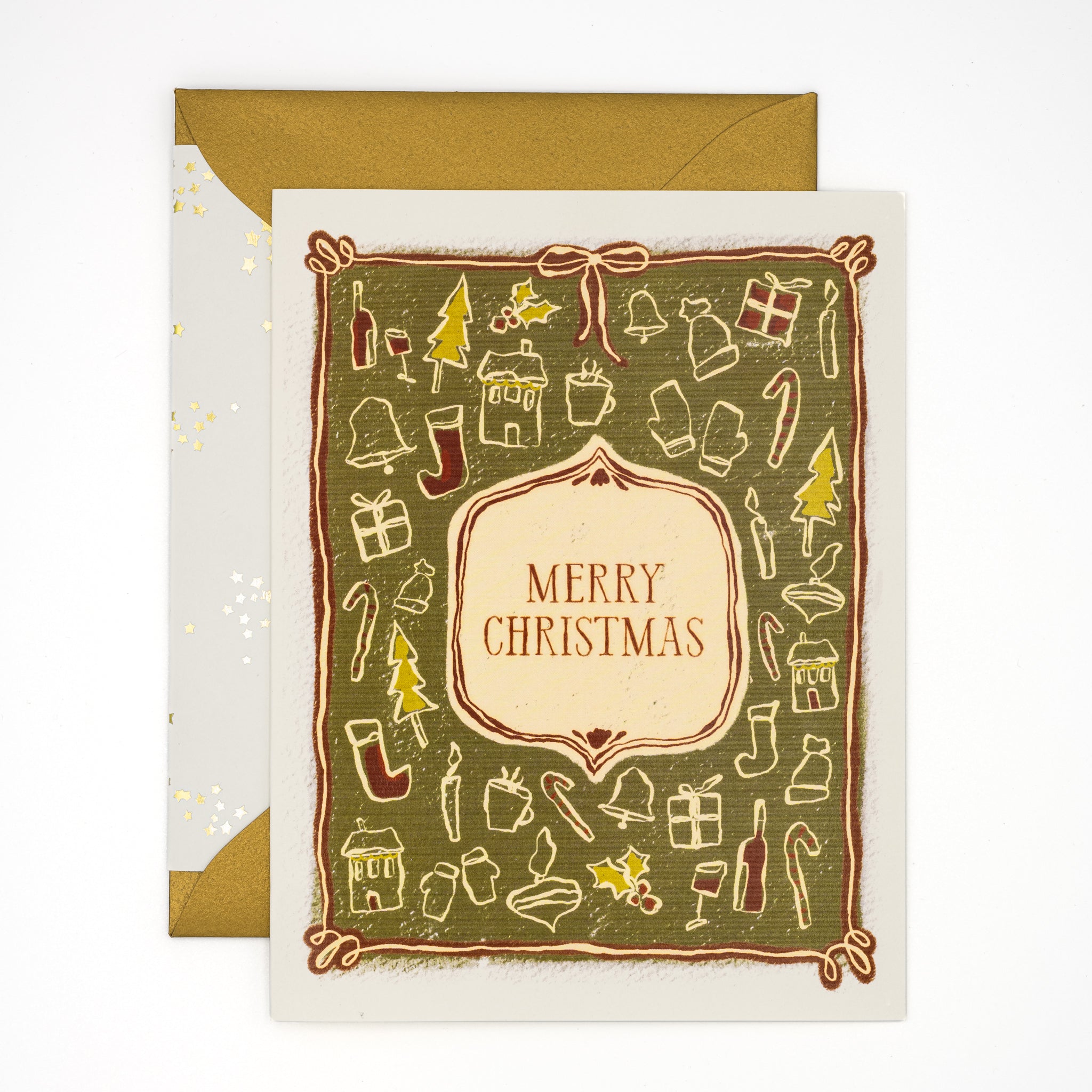 Merry Christmas Simple Holiday Icon - Vintage Colors Card