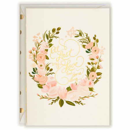 Wedding Card At Last my Love has come Along with gold foil - The First Snow