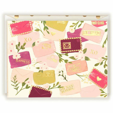 Sweet Postals in corals and blush card - The First Snow