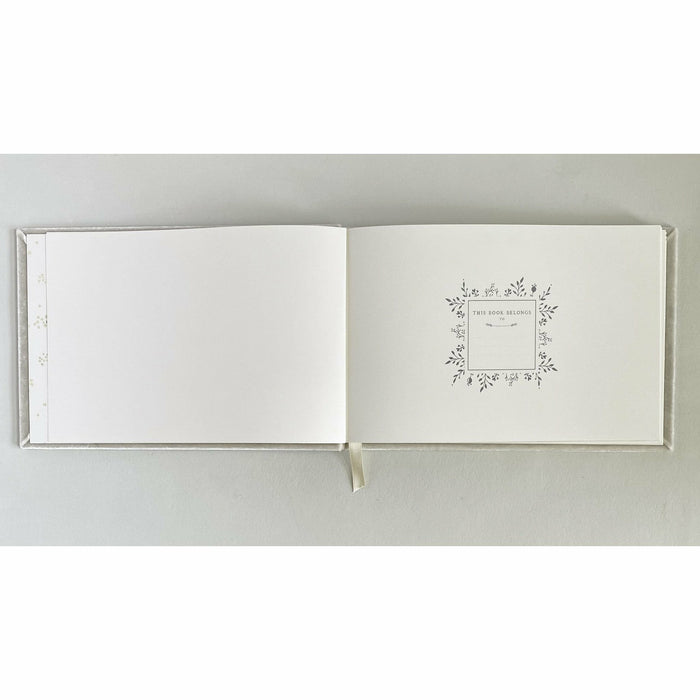 Laurel Wreath Crest Silk Velvet Guestbook - The First Snow
