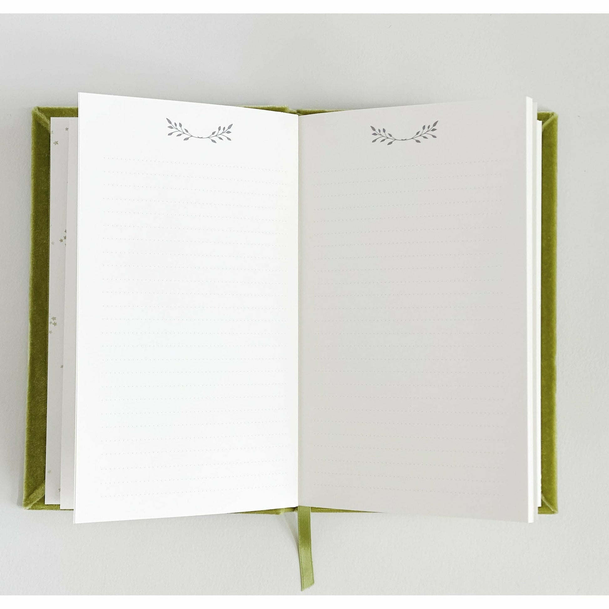 Unique Handmade Botanical Floral Silk Velvet-Covered Notebook - The First Snow