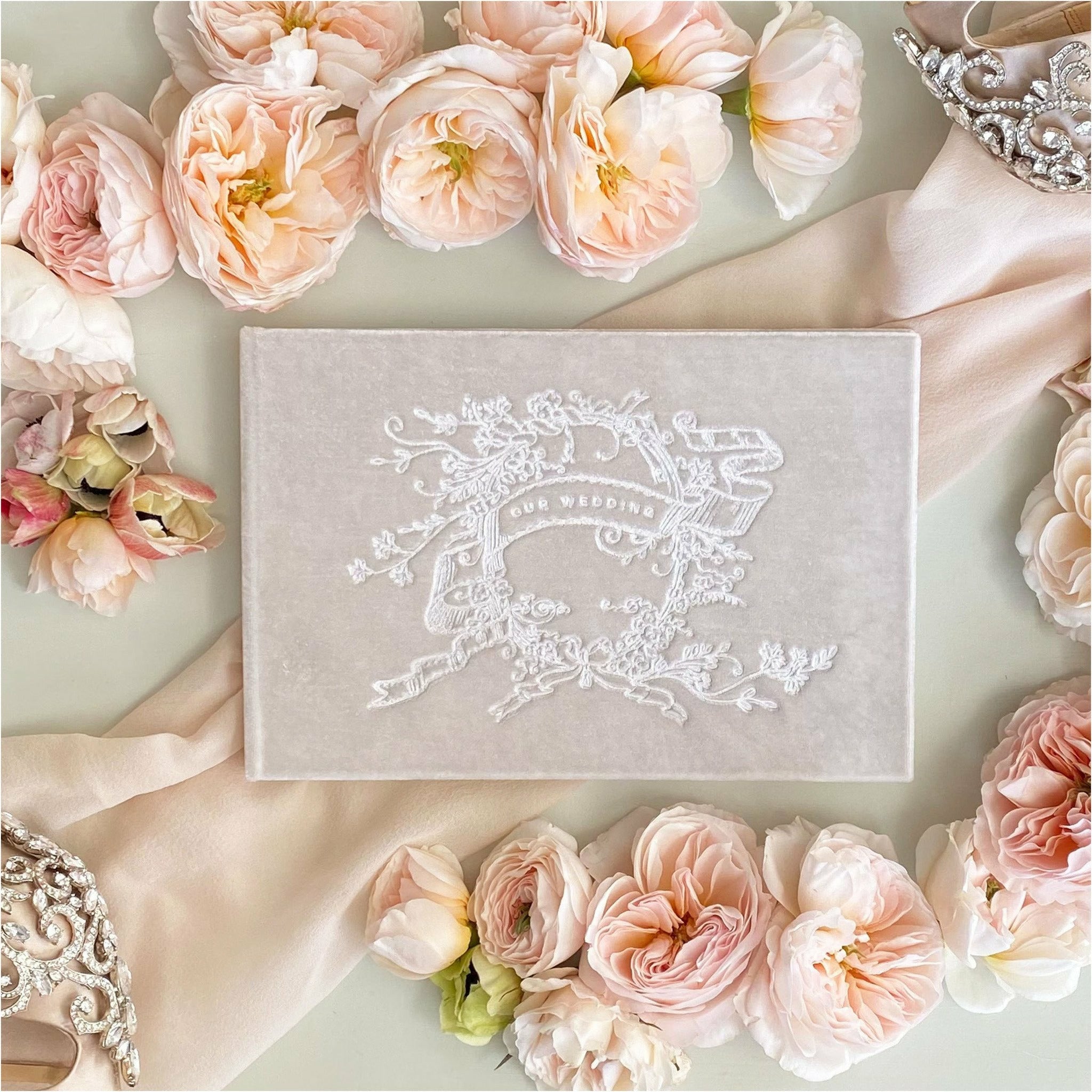 "Our Wedding" Silk Velvet Guestbook by The First Snow - The First Snow