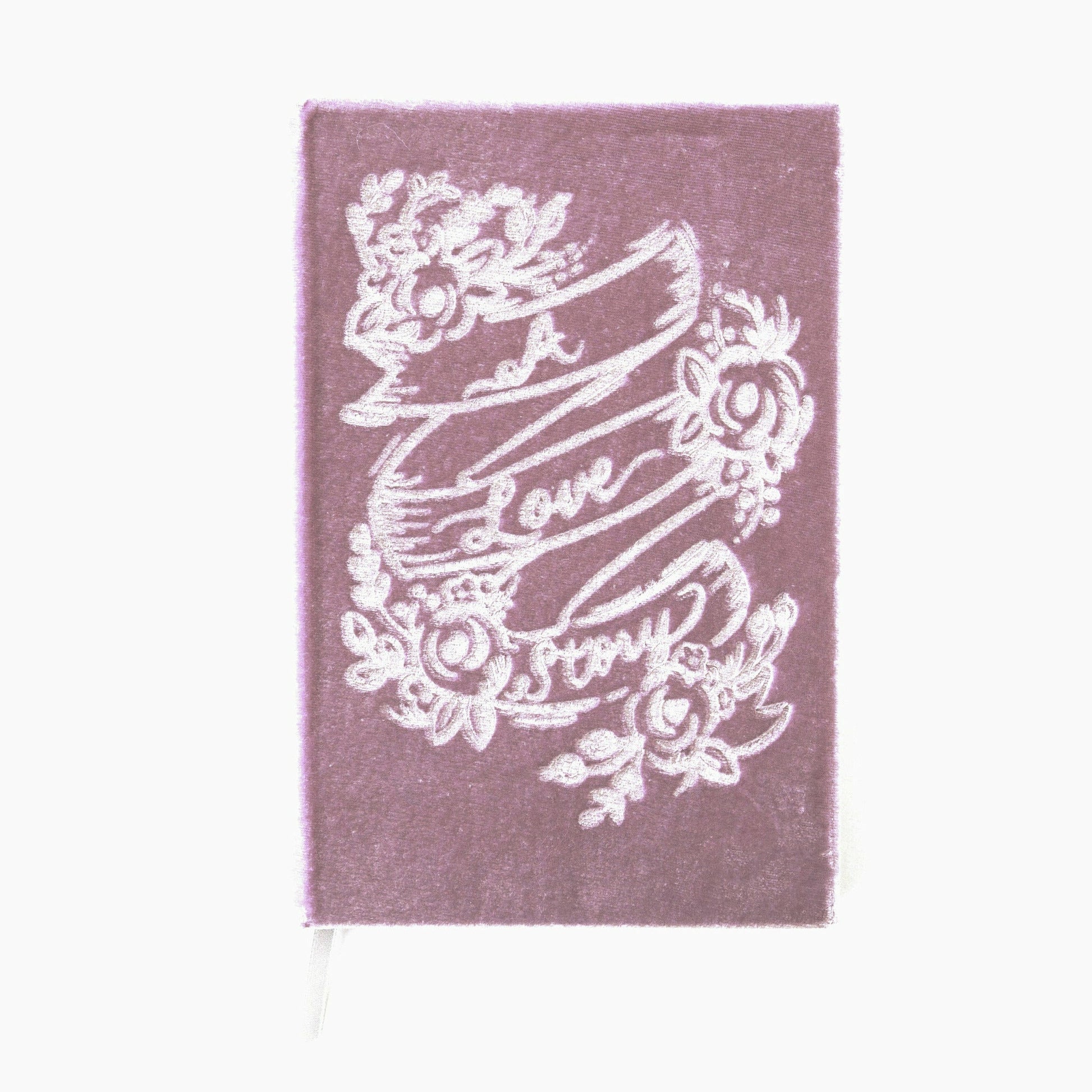 Beautiful "A Love Story" Handmade Velvet-Covered Lined Notebook - The First Snow