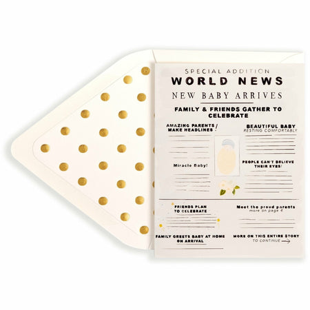 Fun Newborn Baby Announcement Designed to Look like Newspaper - The First Snow