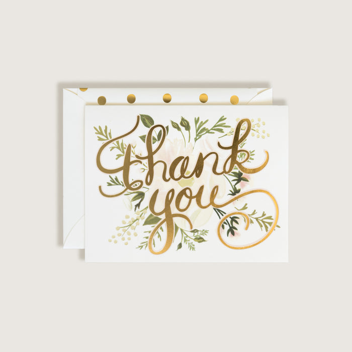 Thank You Card Gold and Blush