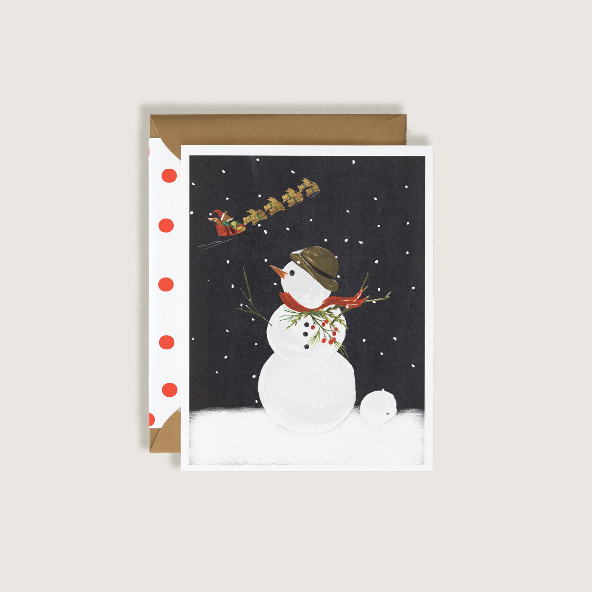 Snowman and Santa Greeting Card