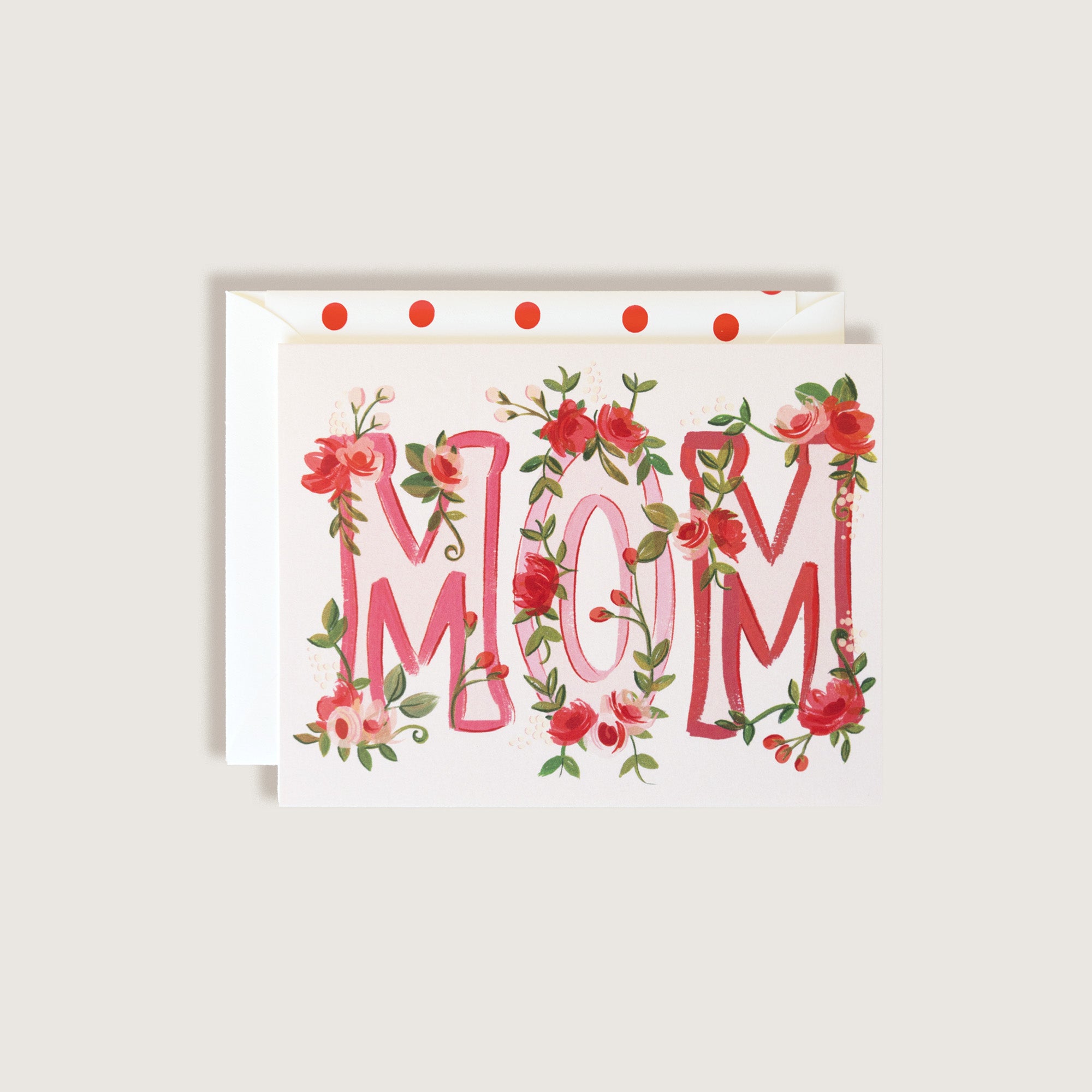 Mom with Flowers Greeting Card