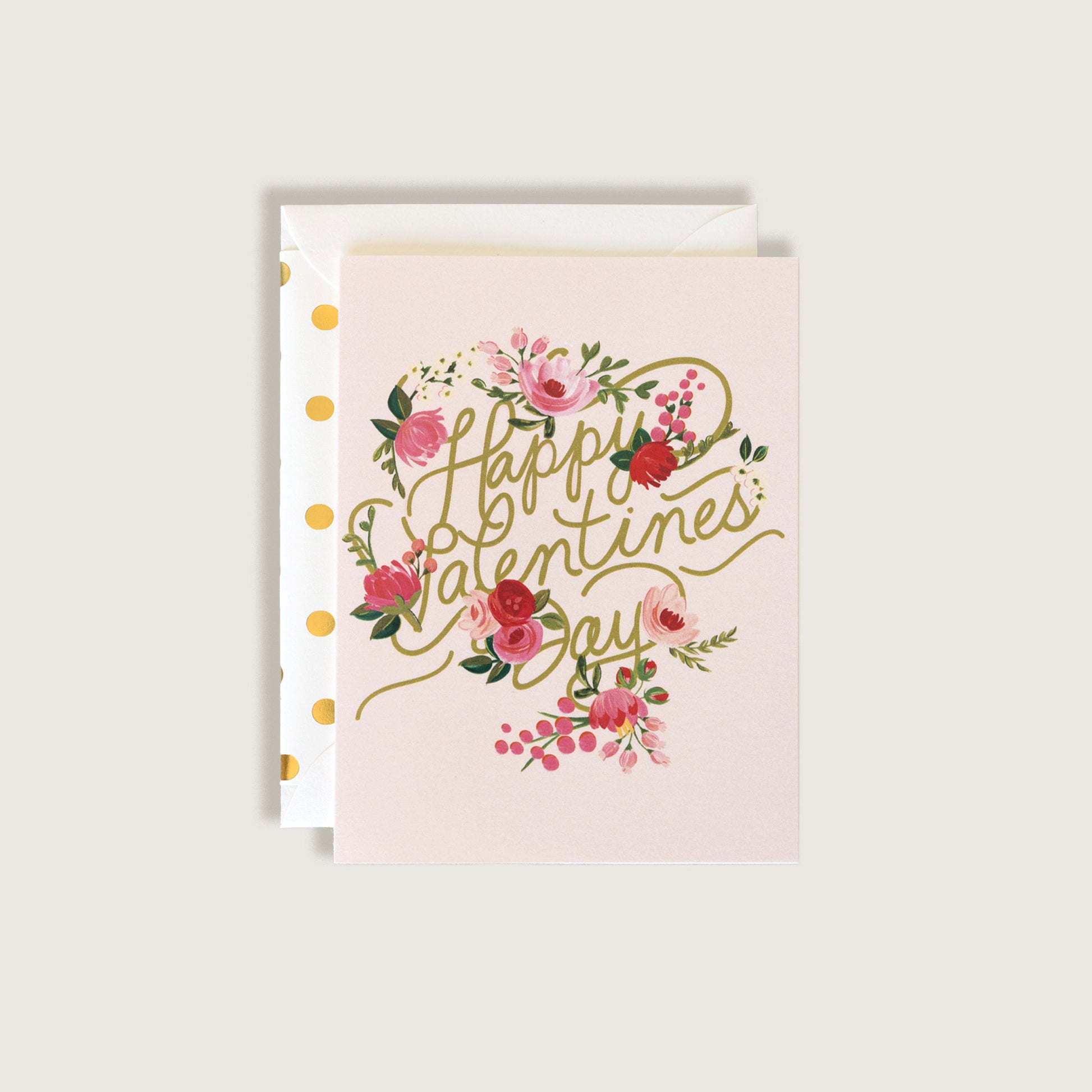 Happy Valentine's Day with Flowers Greeting Card