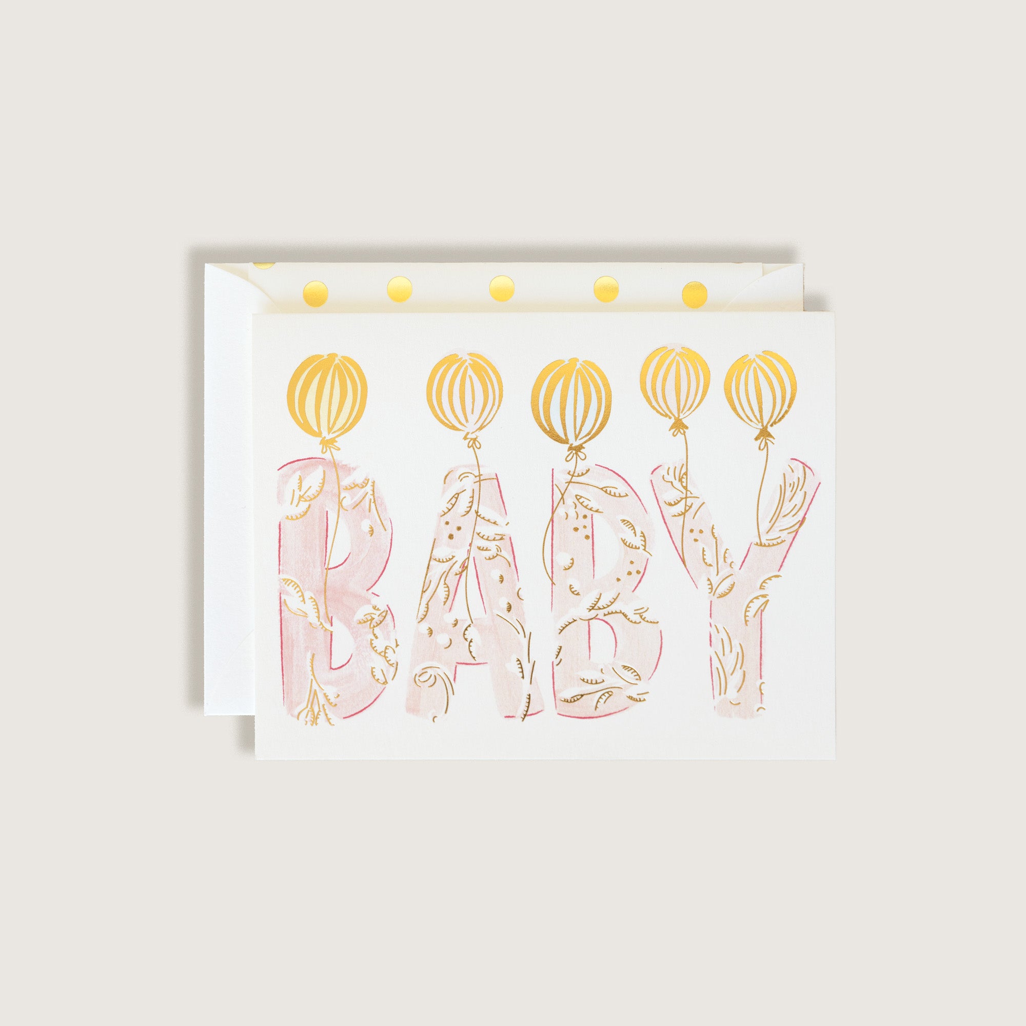 Baby Blush Letters Greeting Card