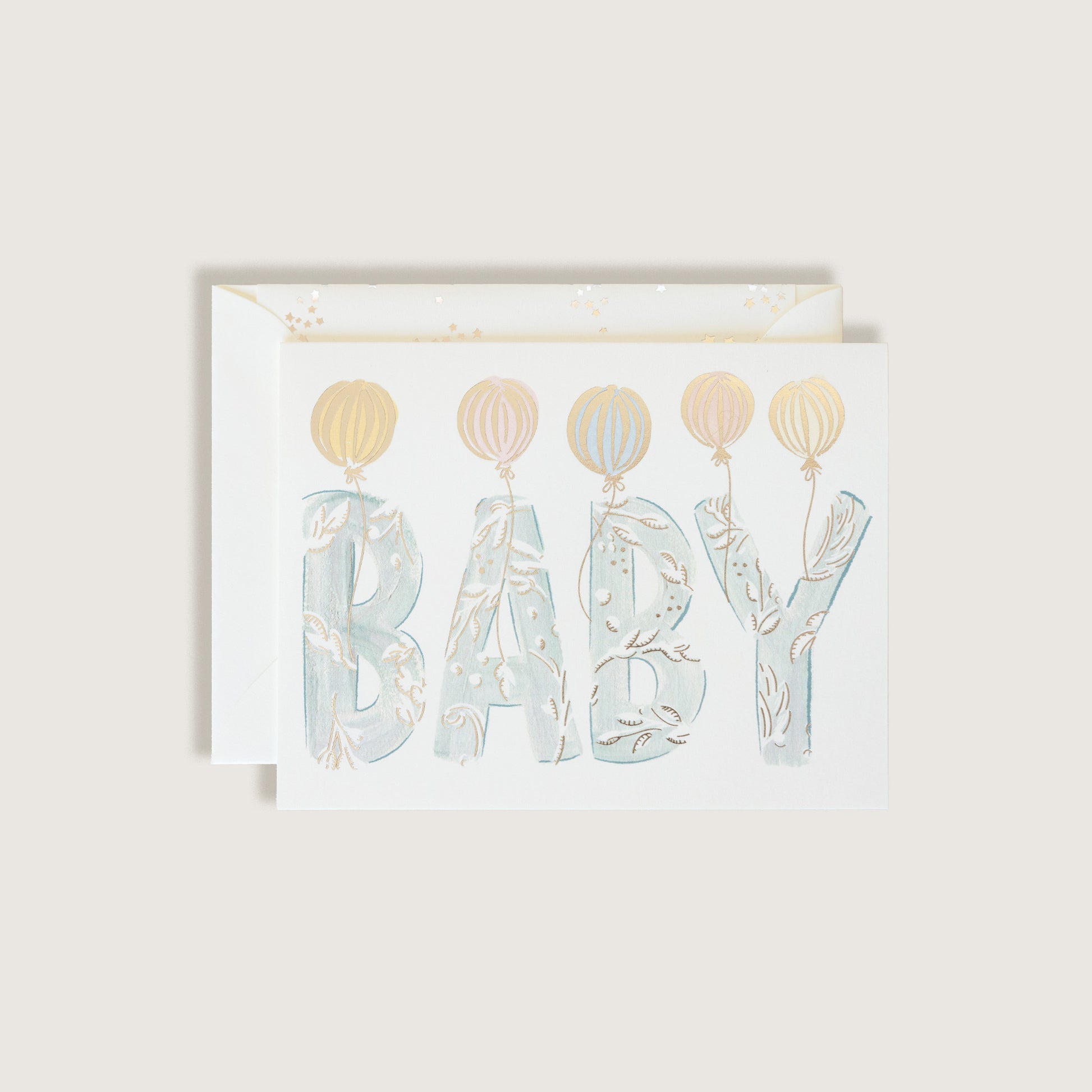 Baby Blue Letters Greeting Card