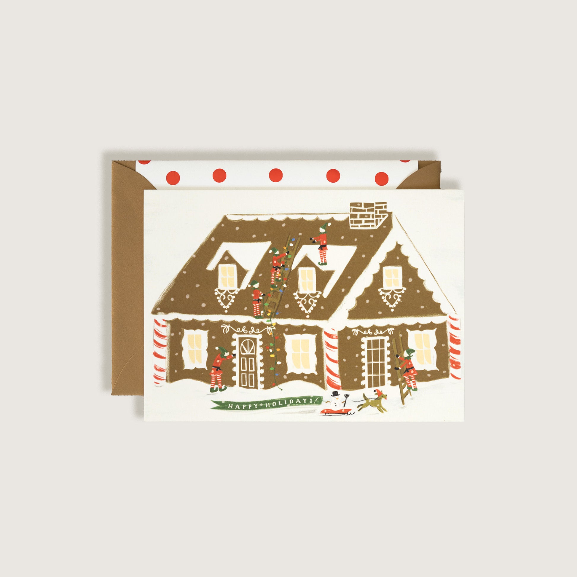 Gingerbread House Happy Holidays Greeting Card