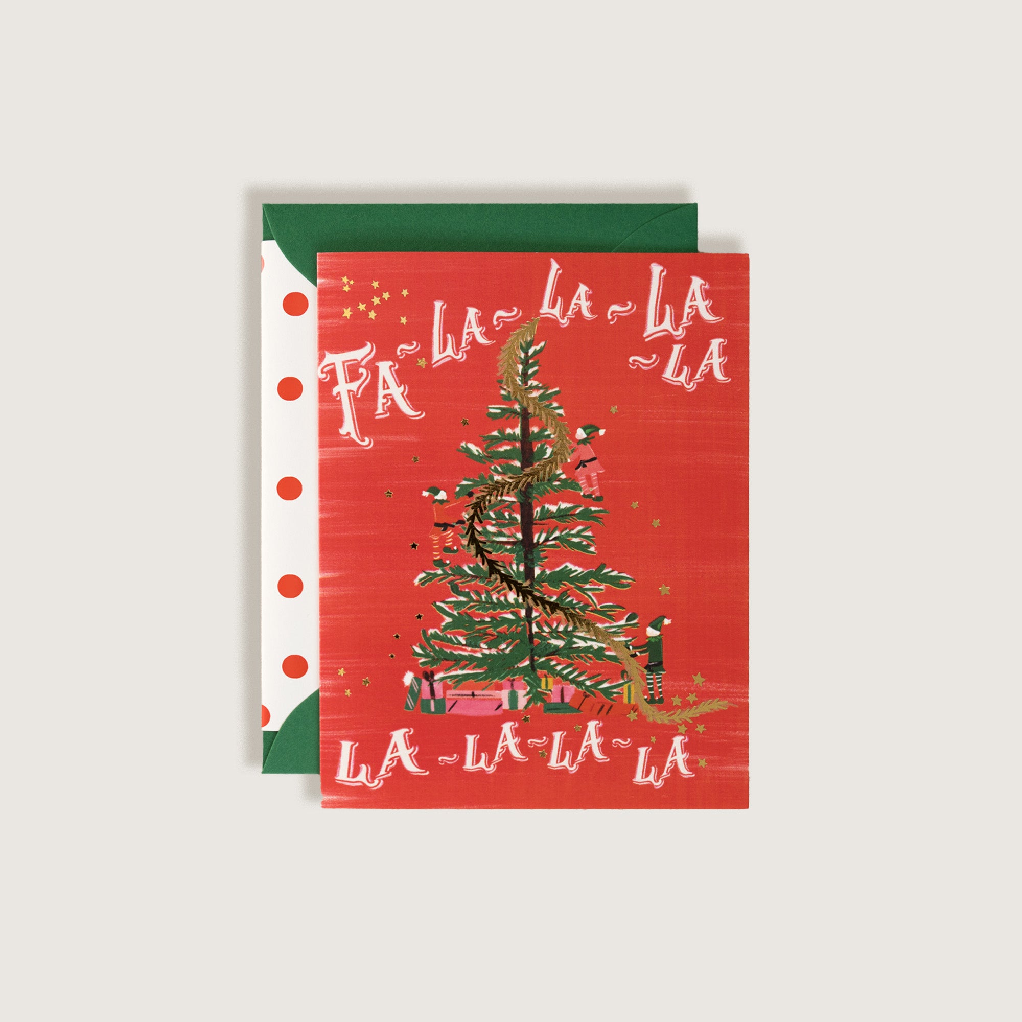 Fa La La La La Christmas Tree Greeting Card