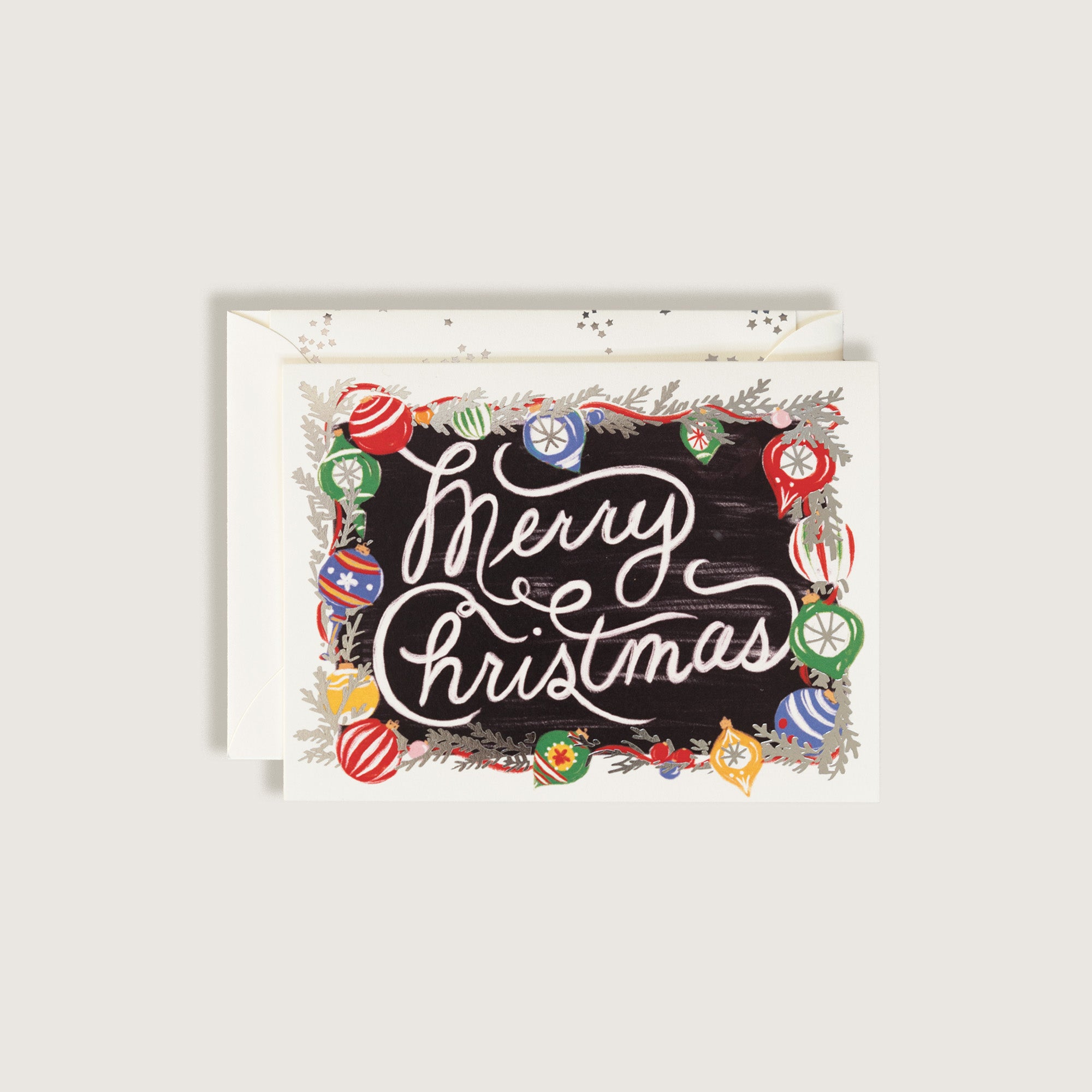 Christmas Ornaments and Garland Greeting Card