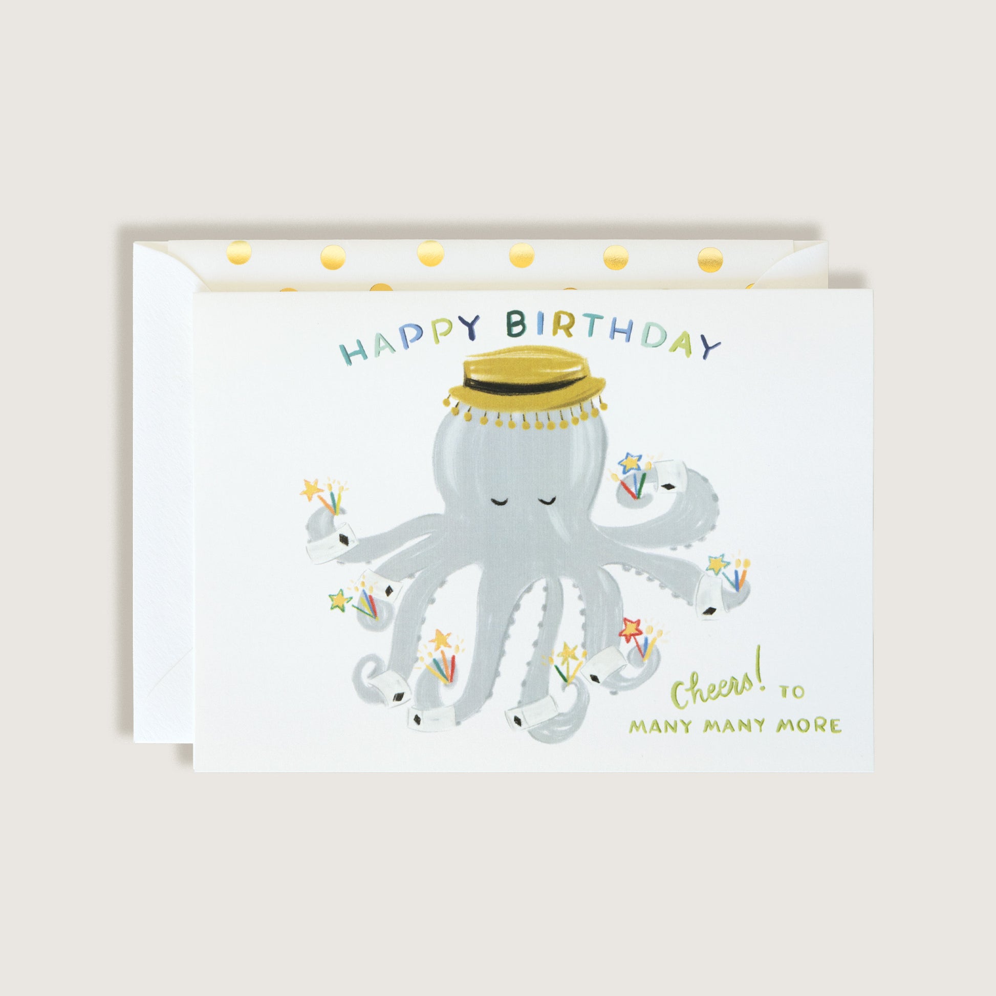 Cheers to Many Many More Octopus Birthday Greeting Card