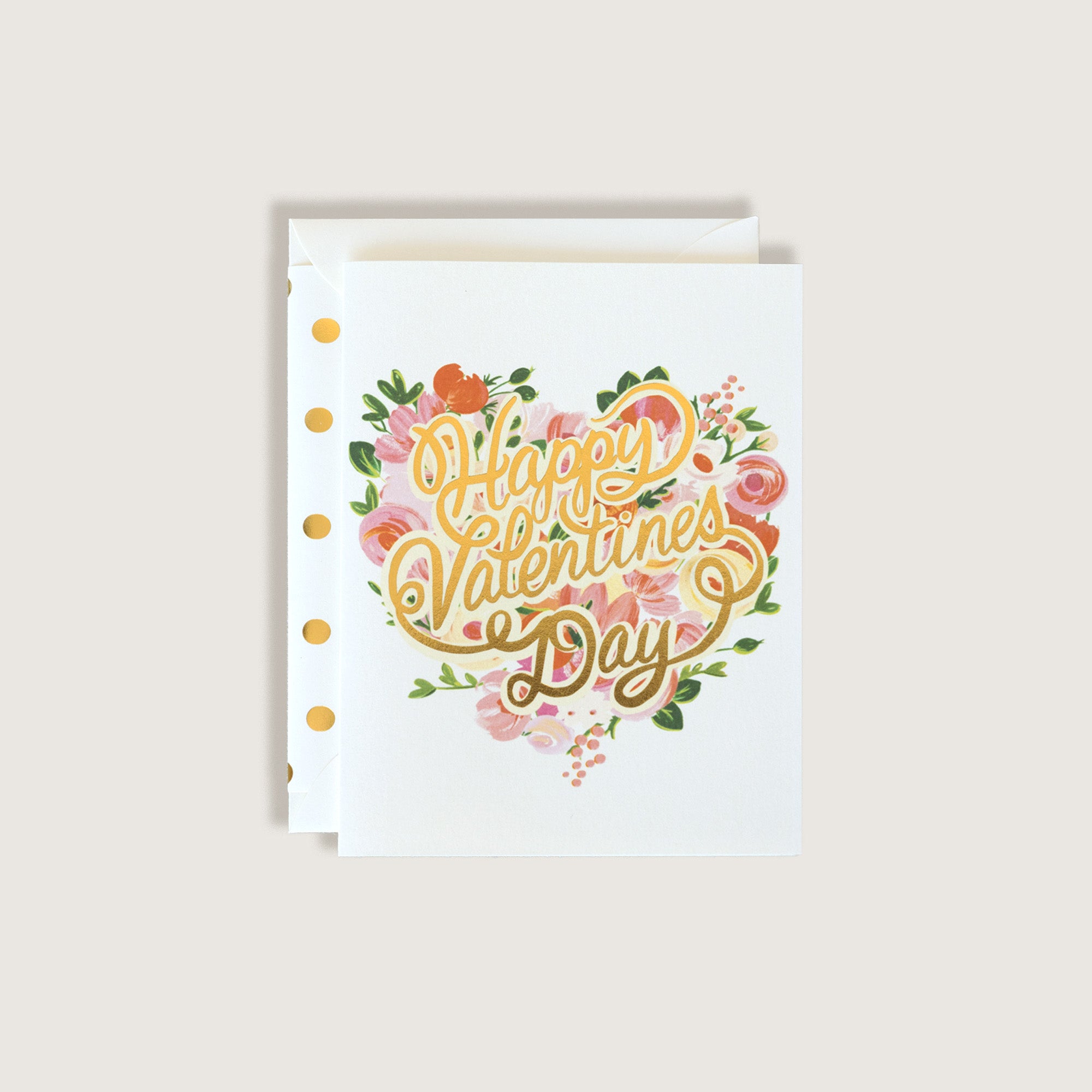 Happy Valentine's Gold Heart Greeting Card