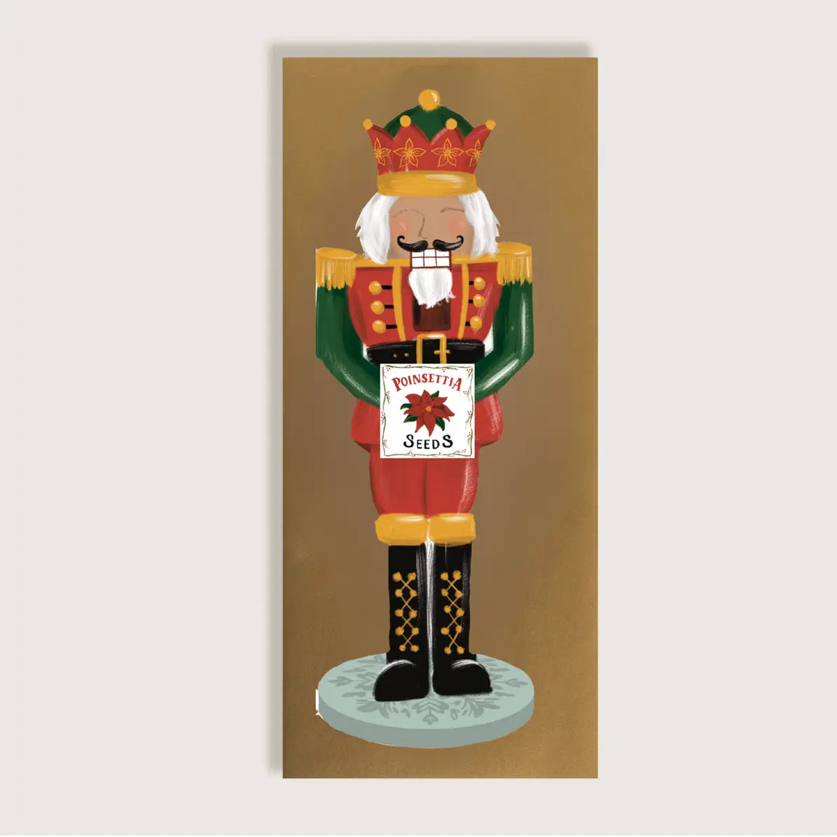 Nutcracker with Poinsettia Seeds Greeting Card