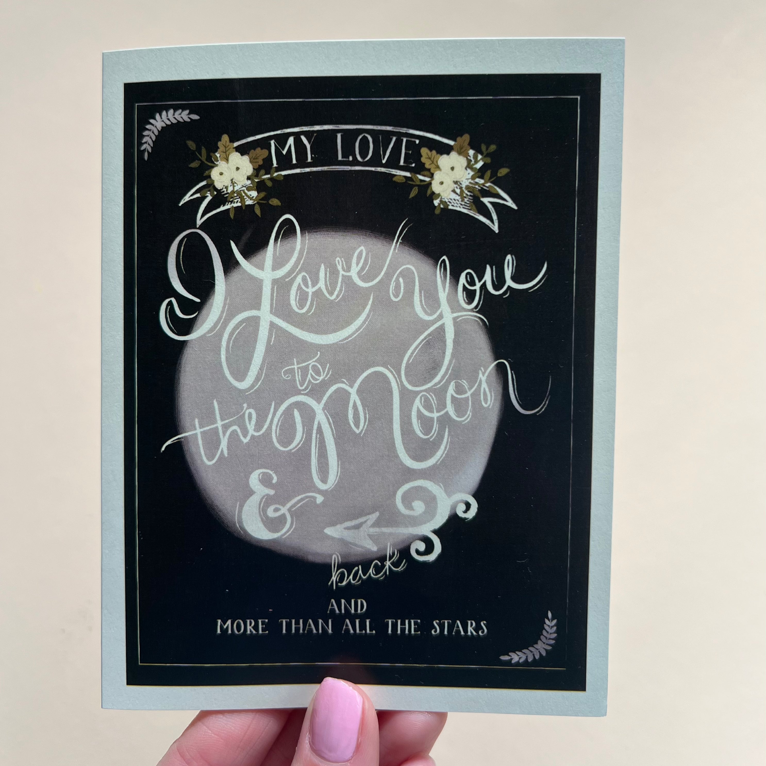 Love You to the Moon Charcoal Card