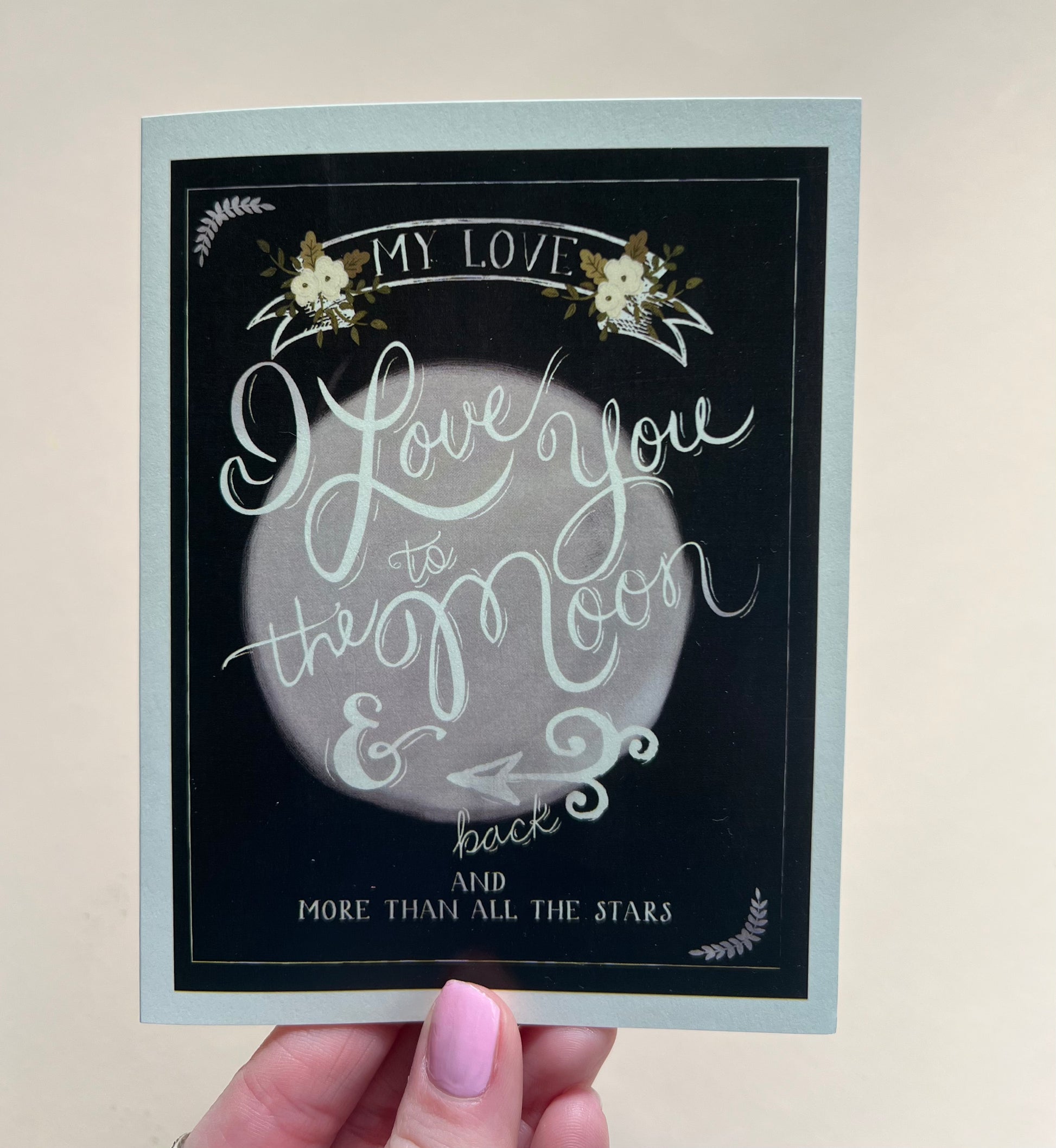 Love You to the Moon Charcoal Card