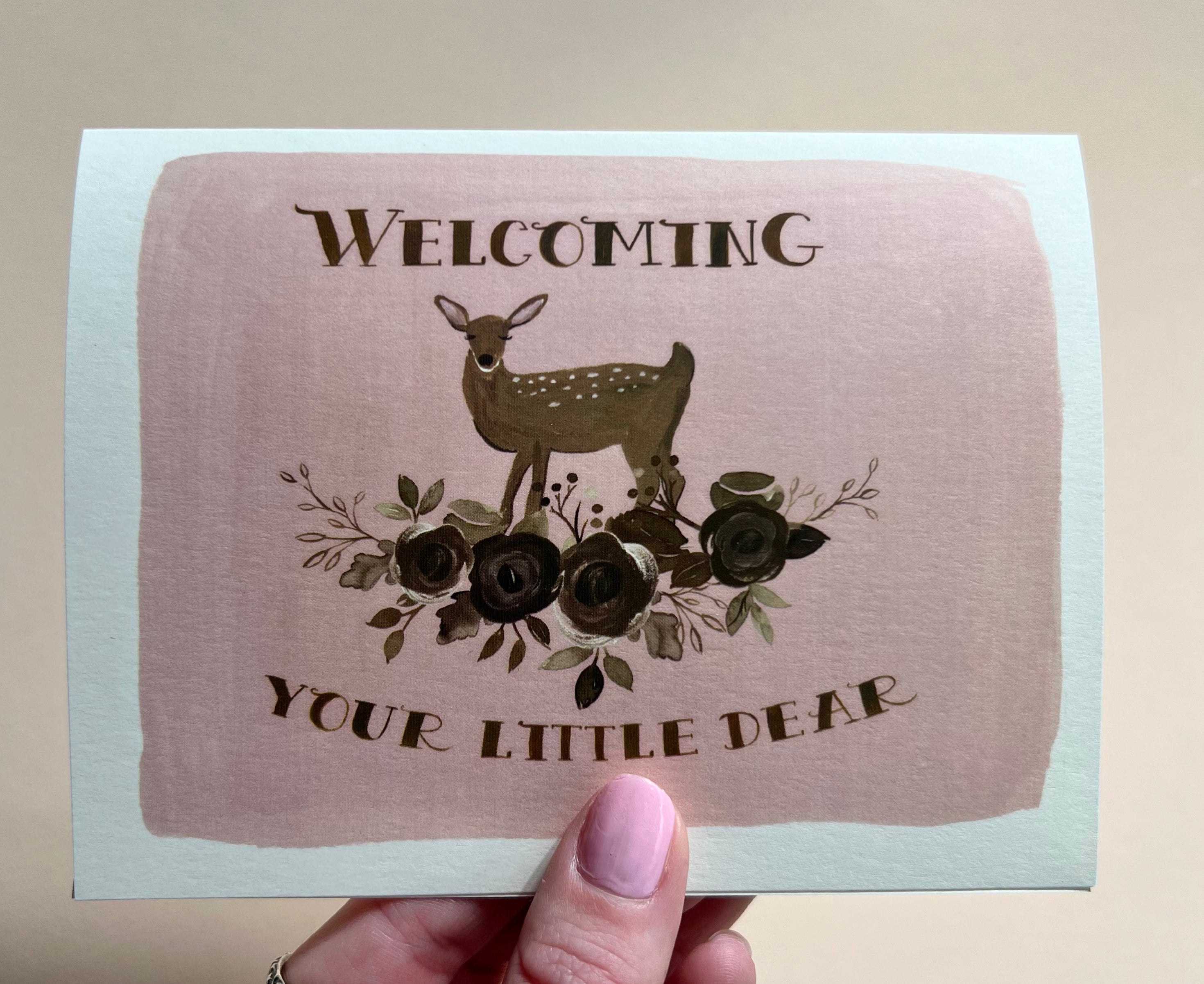 Welcome Little Dear Card