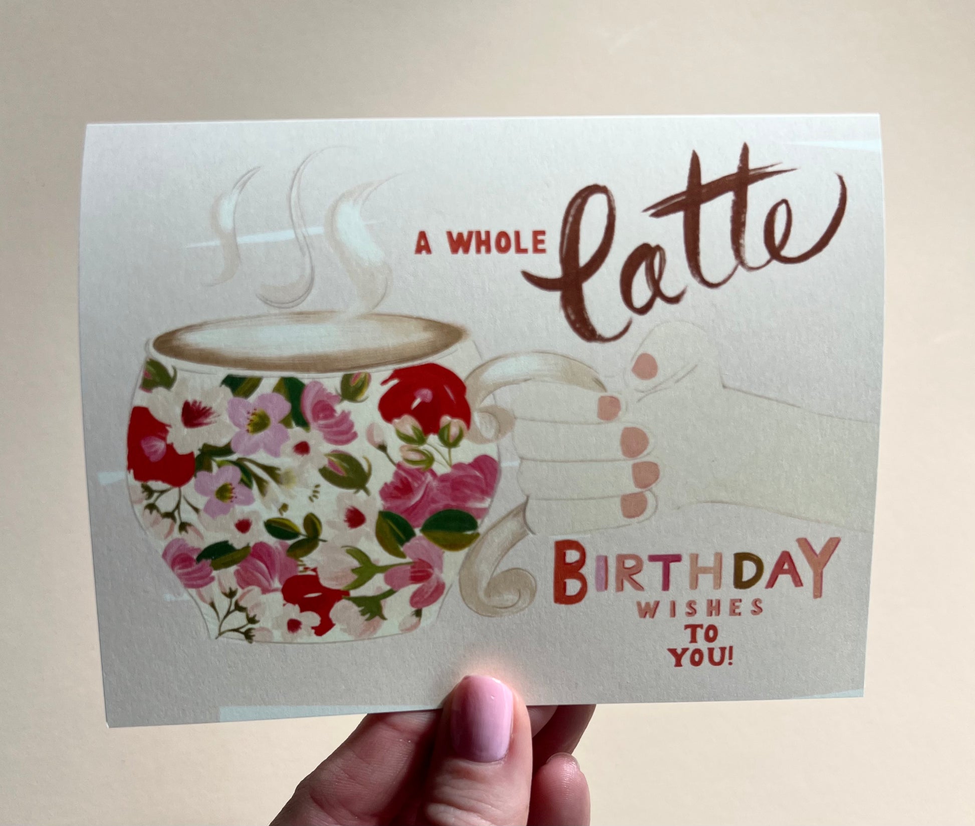 Latte Birthday Wishes Card