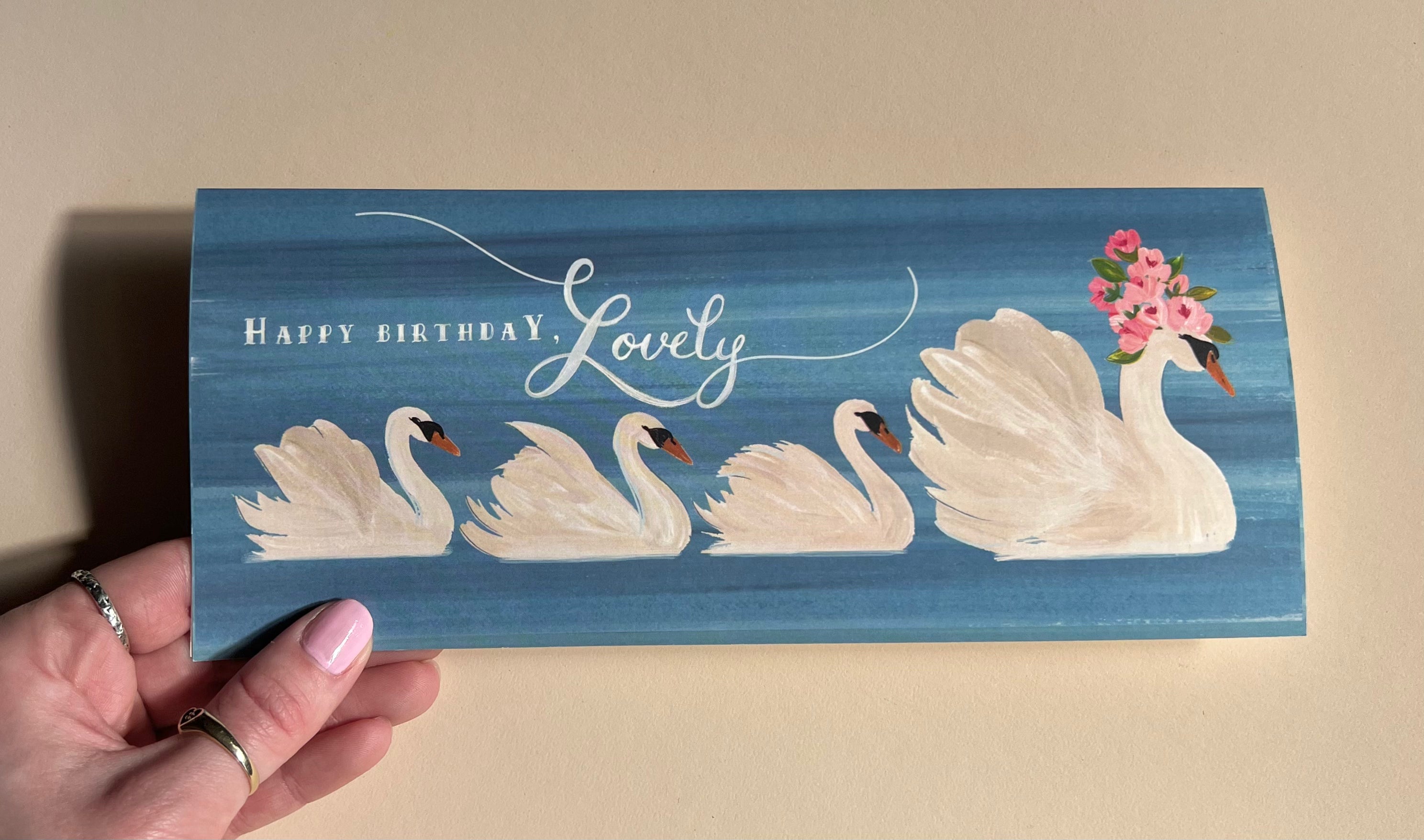 Swan Birthday Card