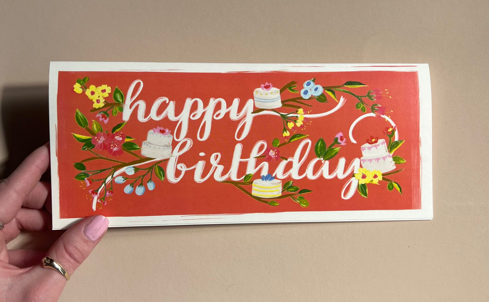 Cake & Flowers Birthday Card