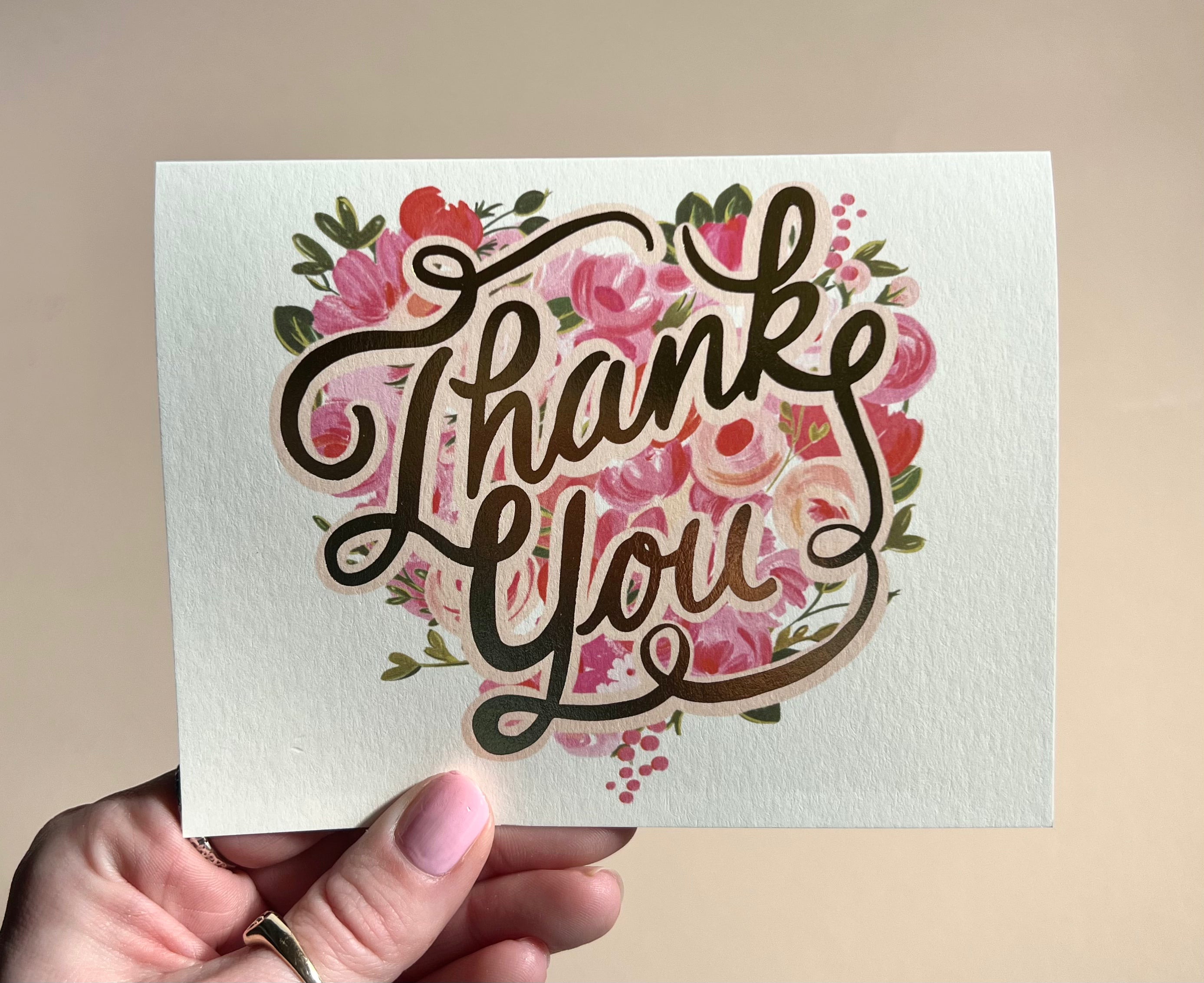 Floral Heart Thank You Card