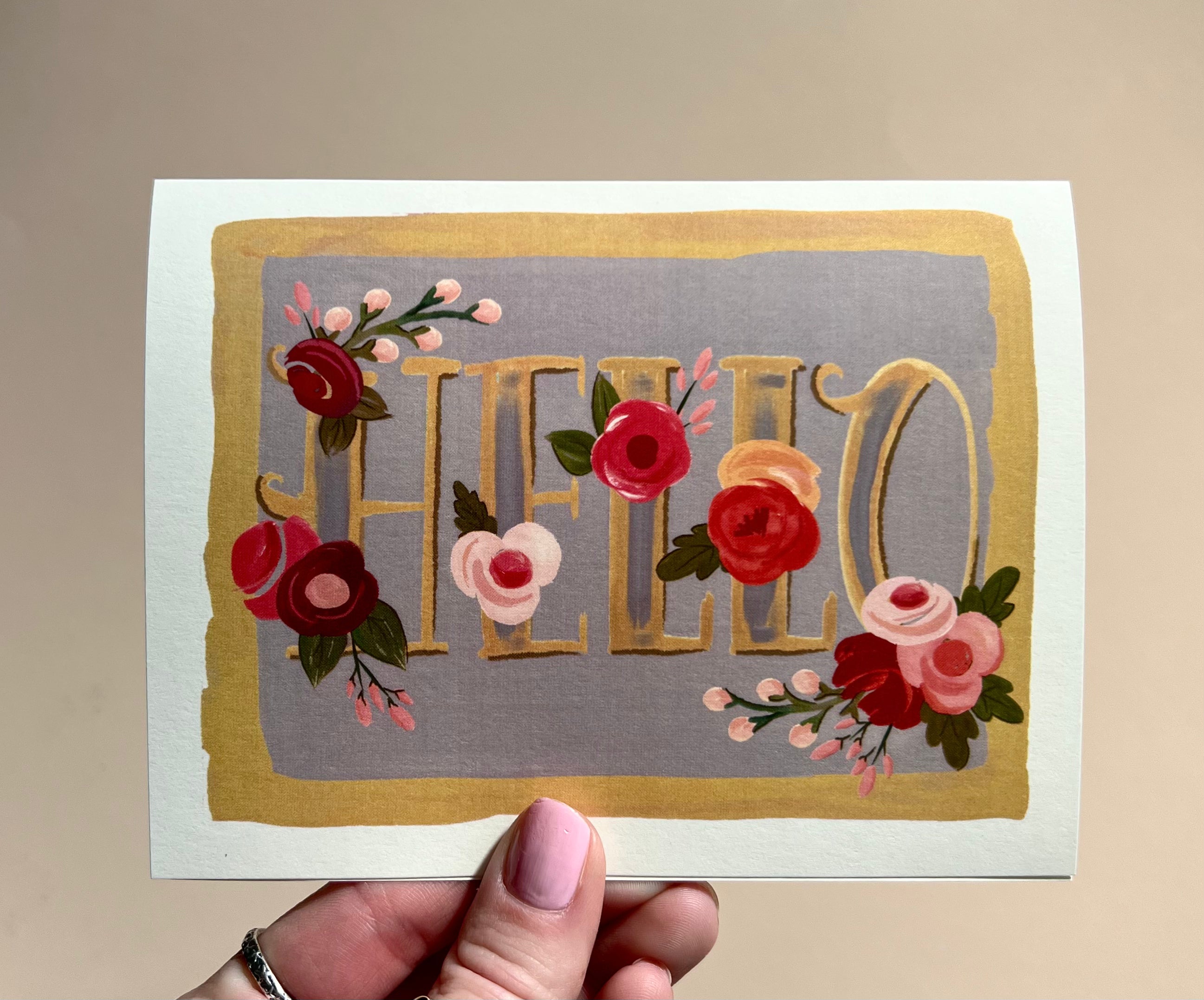 Gold Hello Card