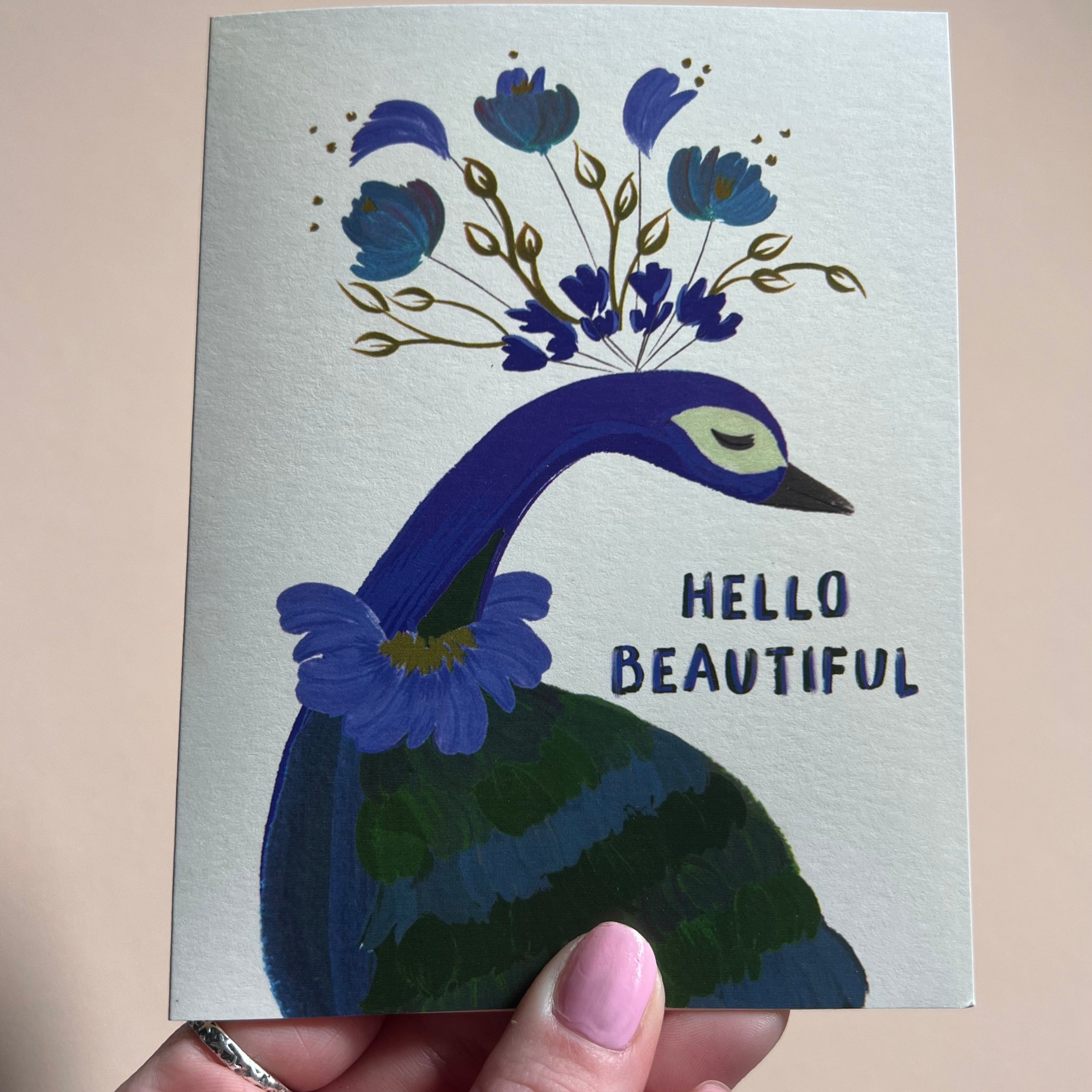 Hello Peacock Card