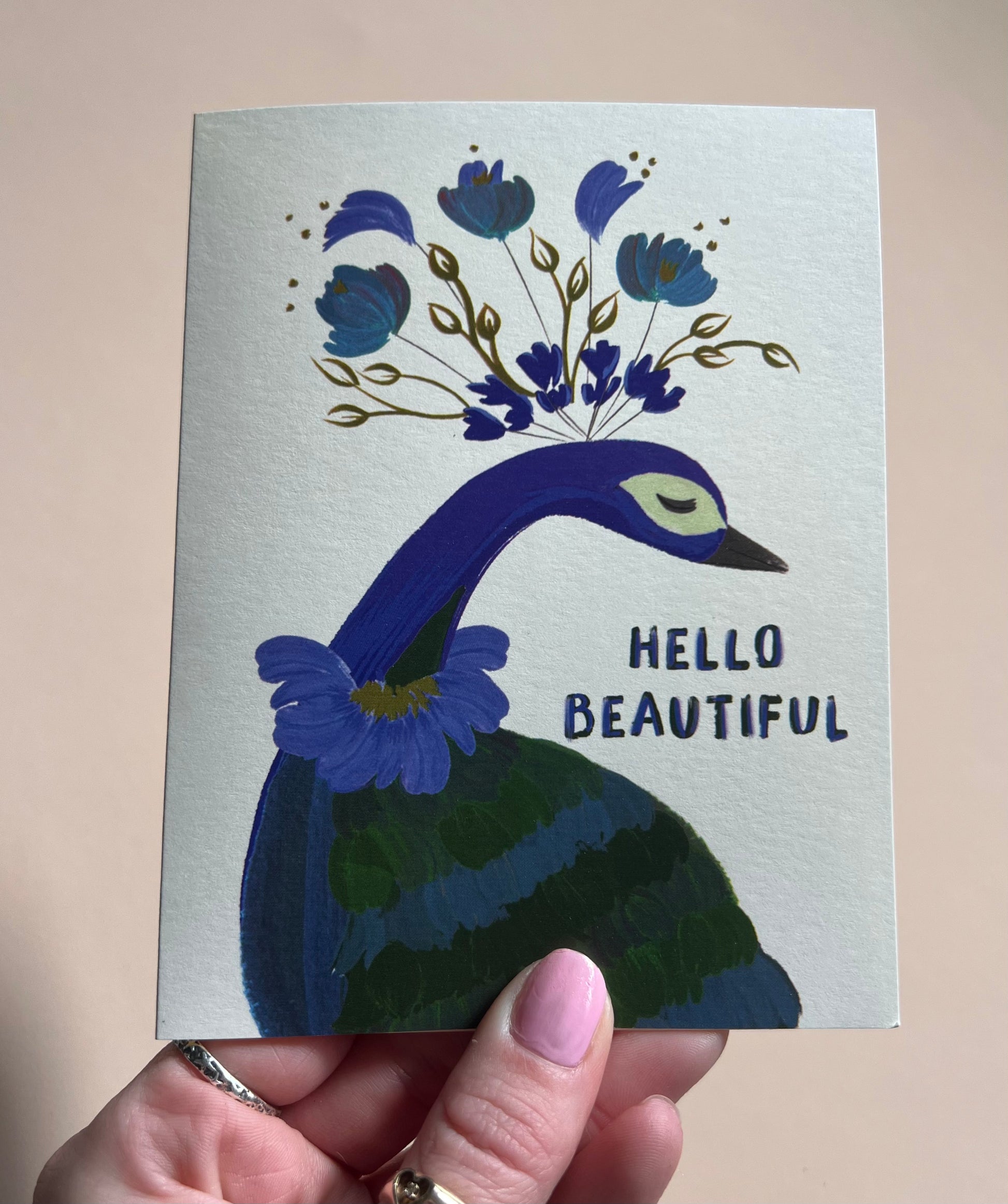 Hello Peacock Card