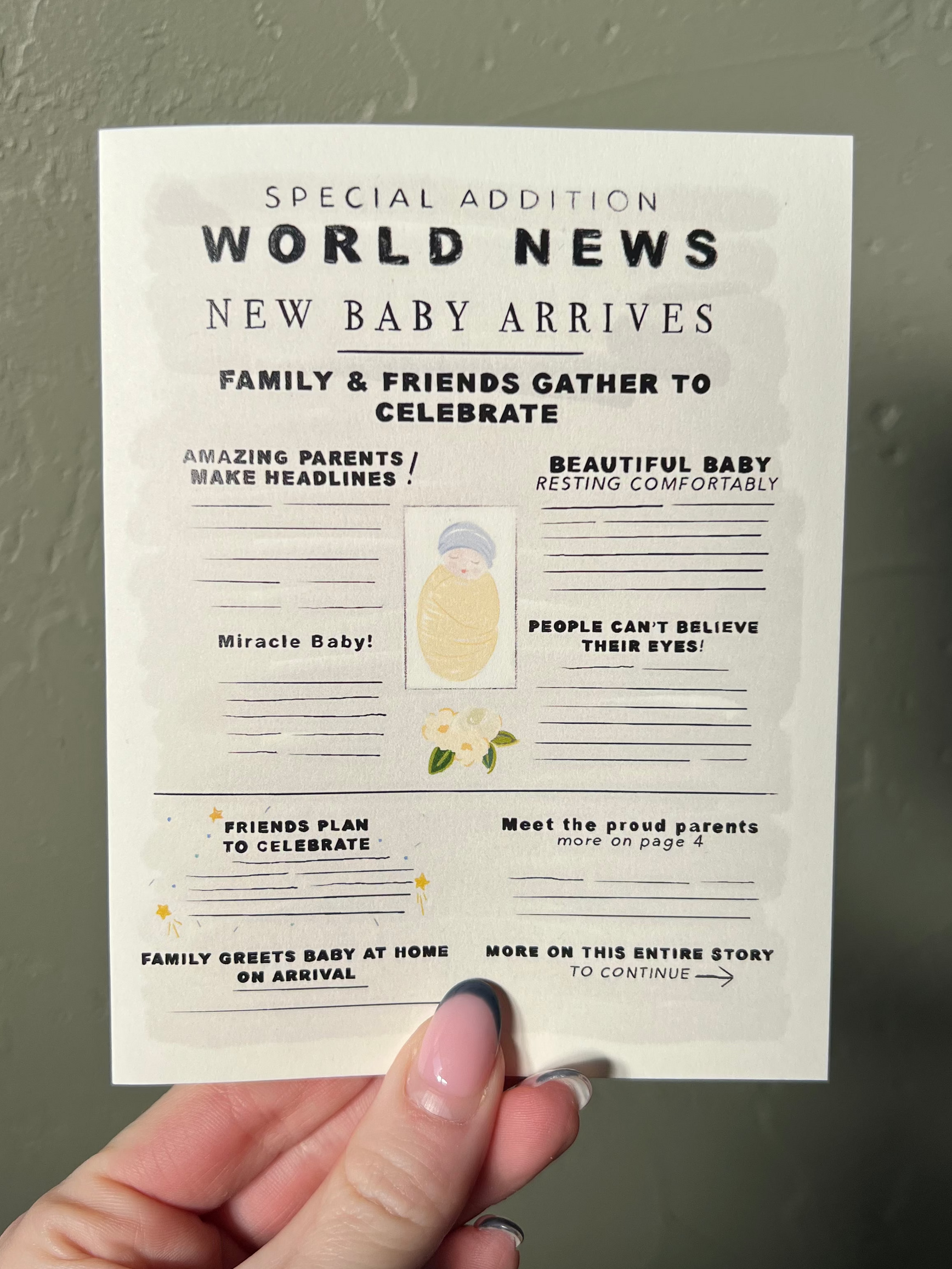 World News Baby Card