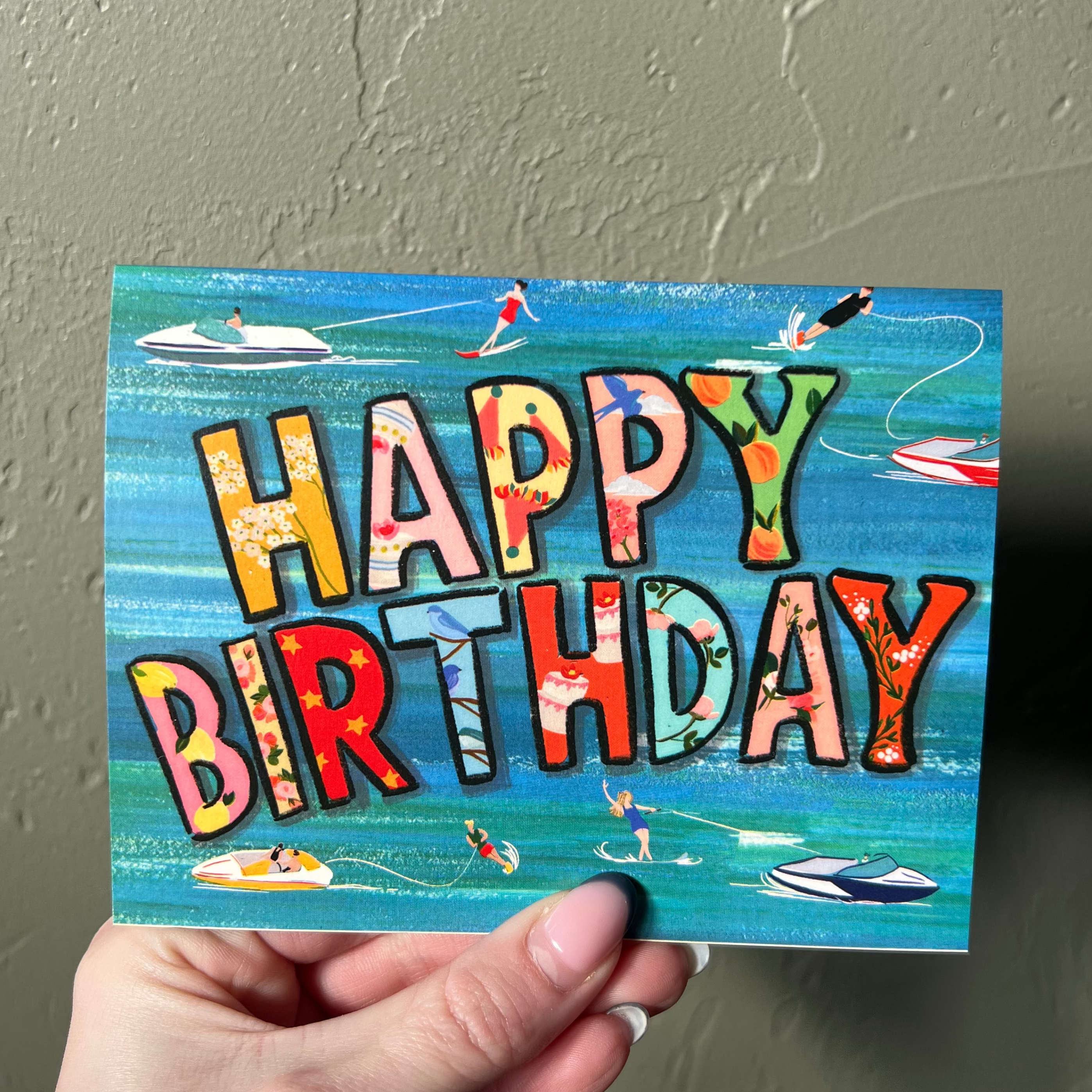 Water Skiers Birthday Card