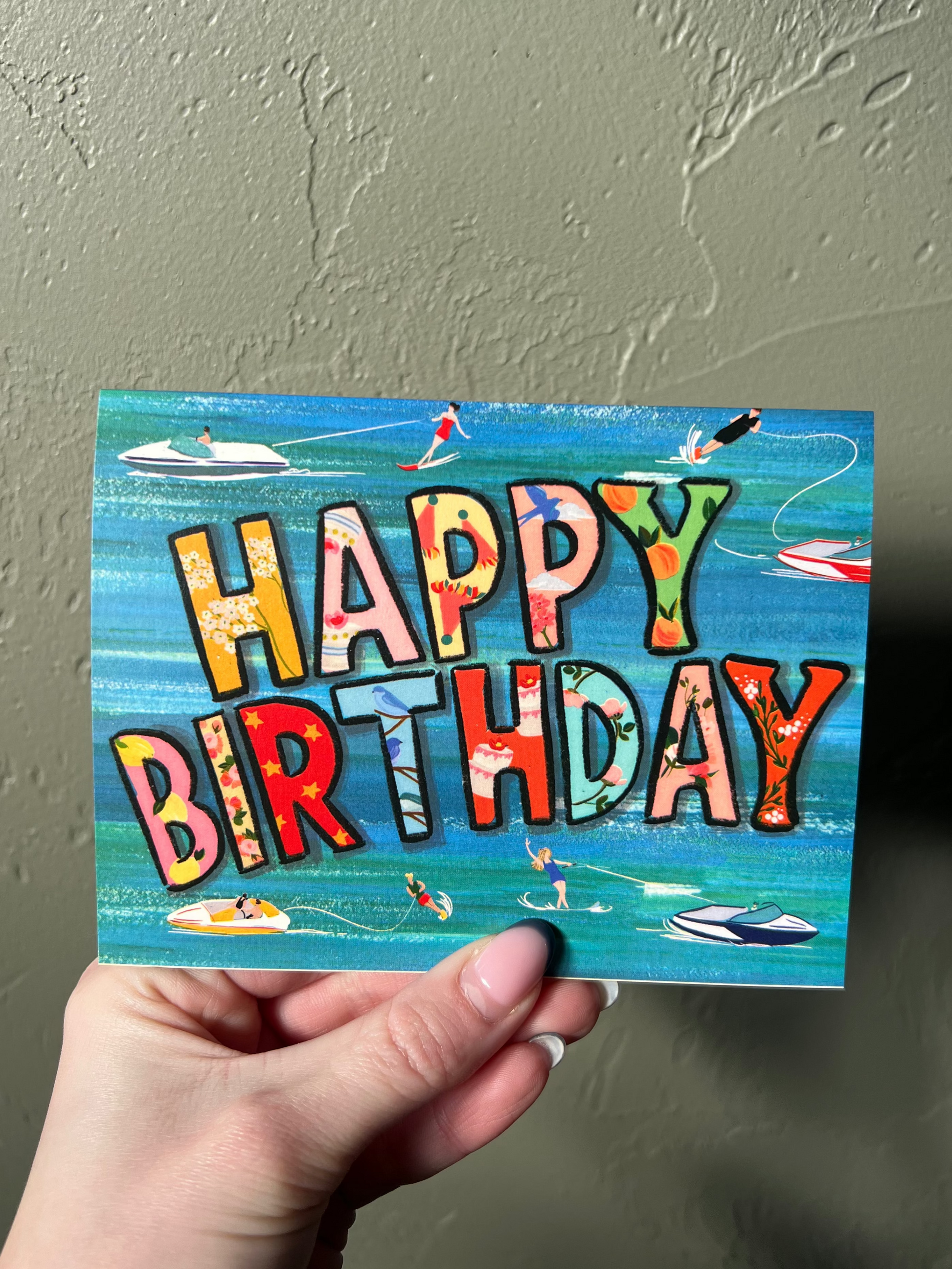 Water Skiers Birthday Card
