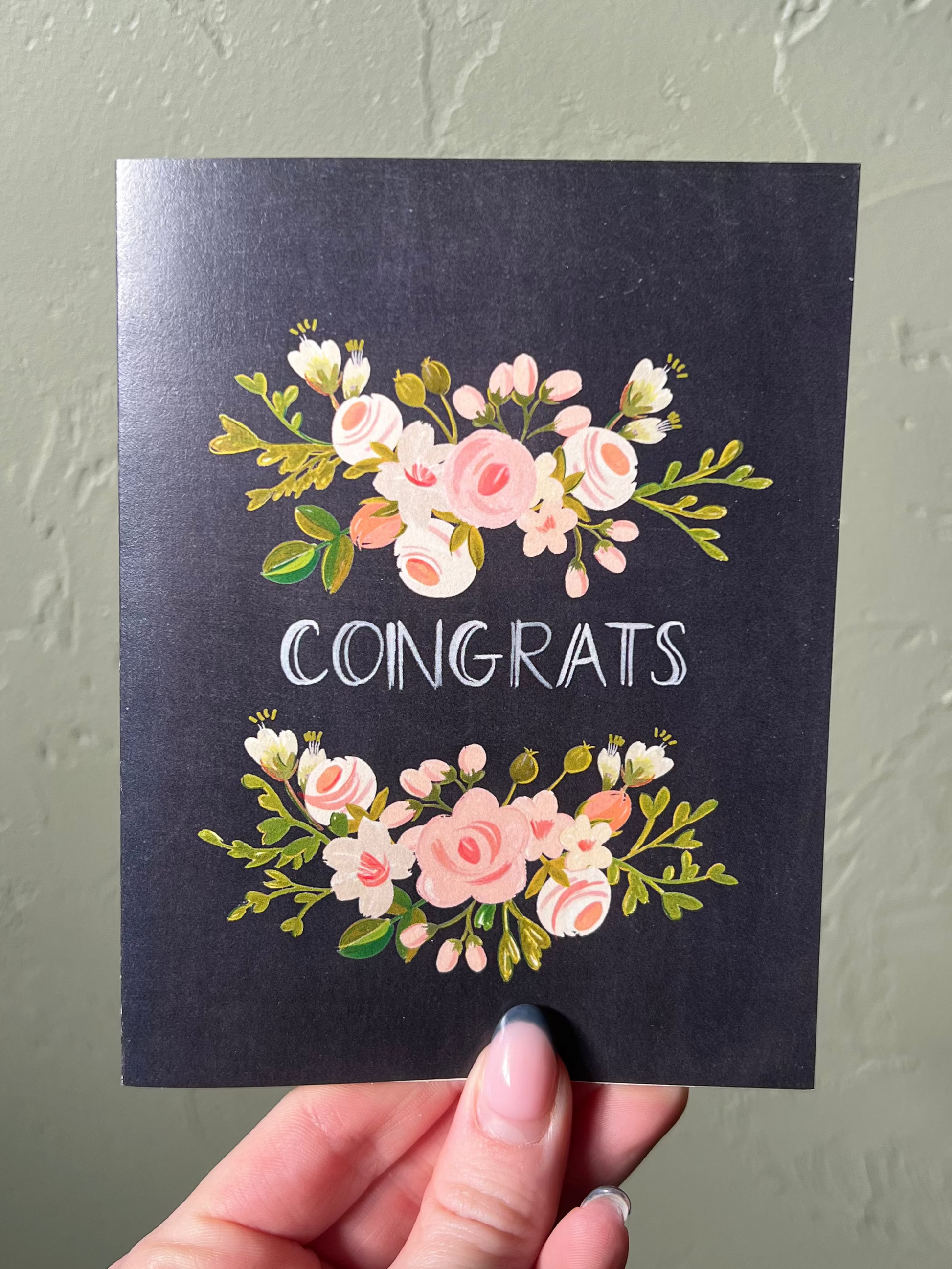 Congrats Charcoal Card