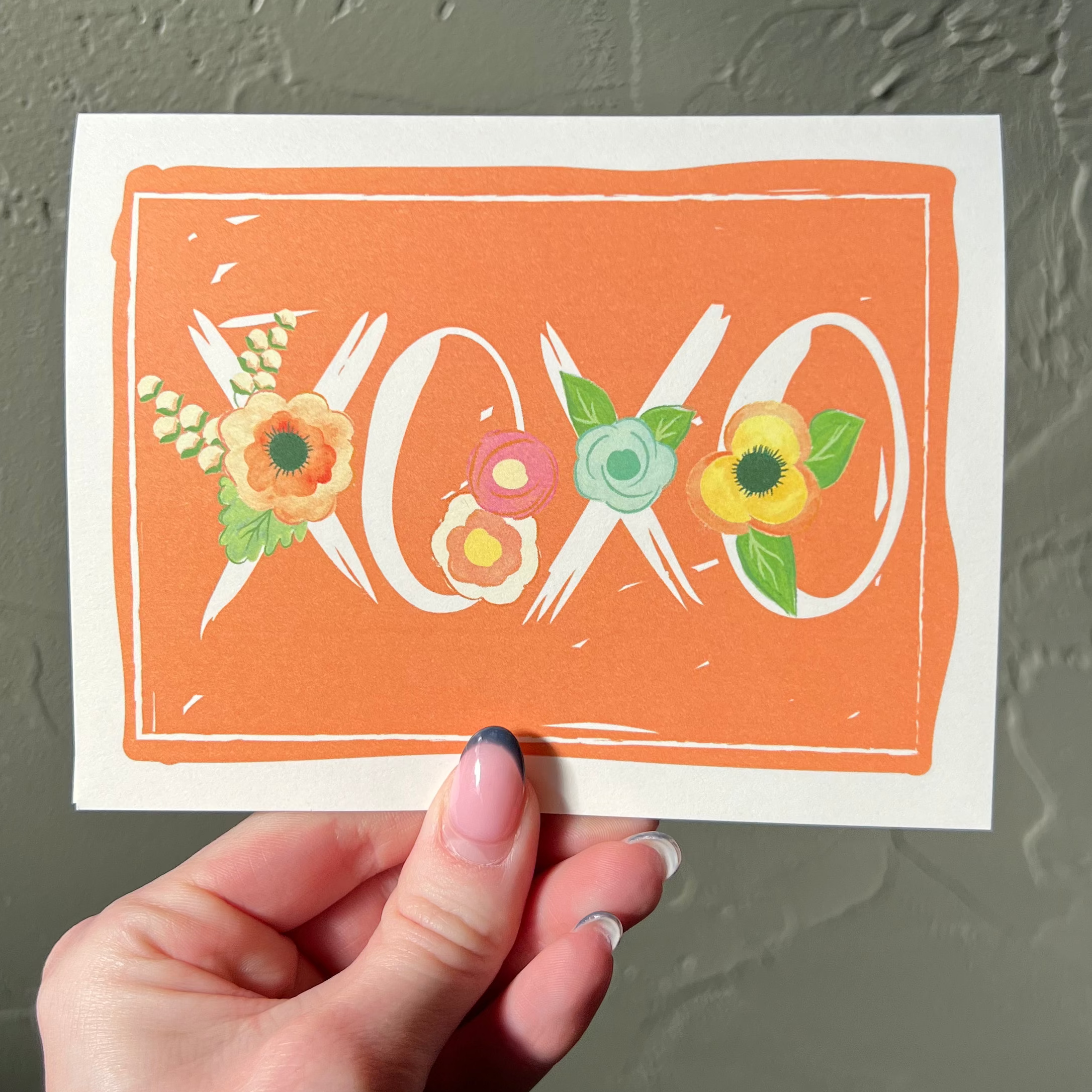 Orange XOXO Card