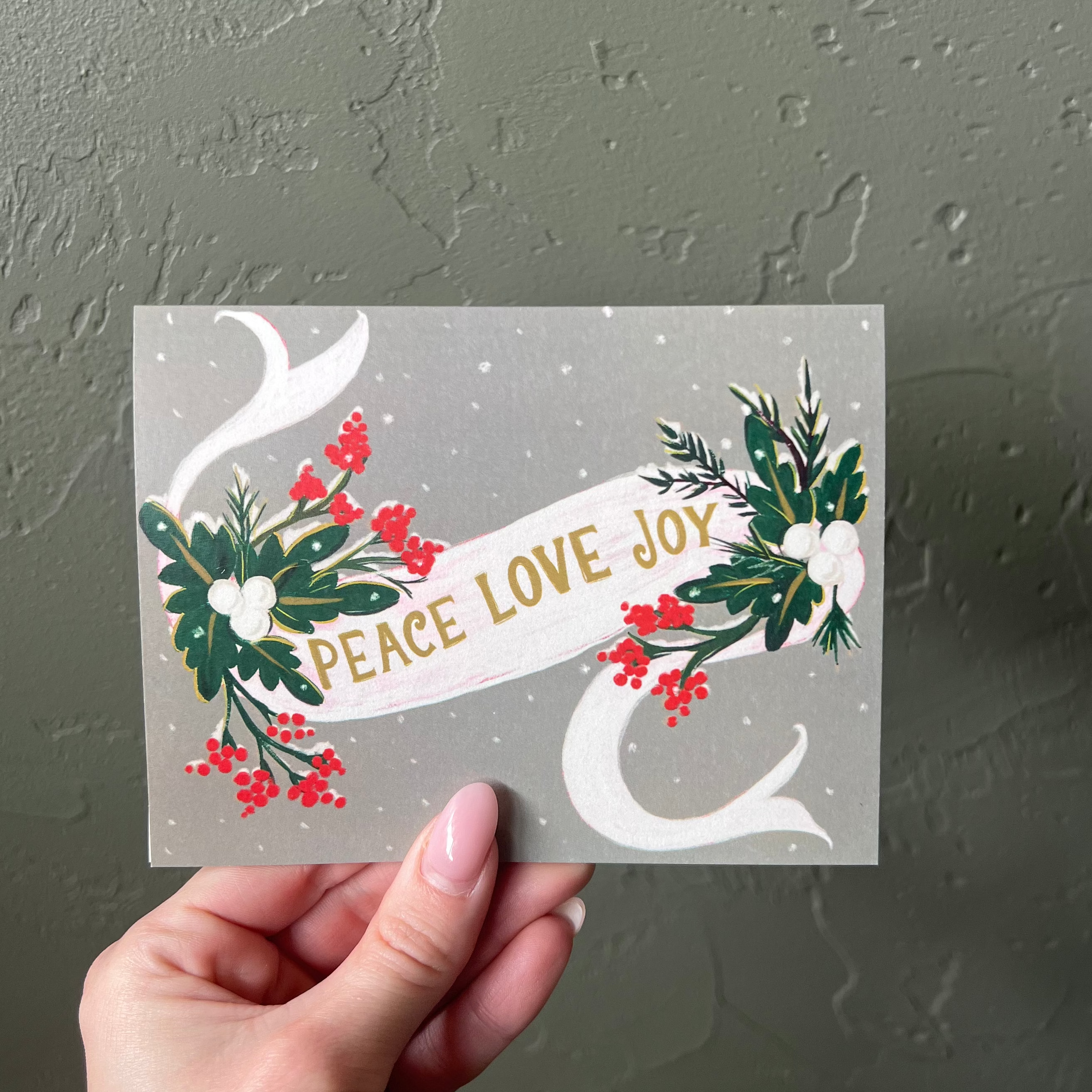 Peace Love Joy Holiday Card