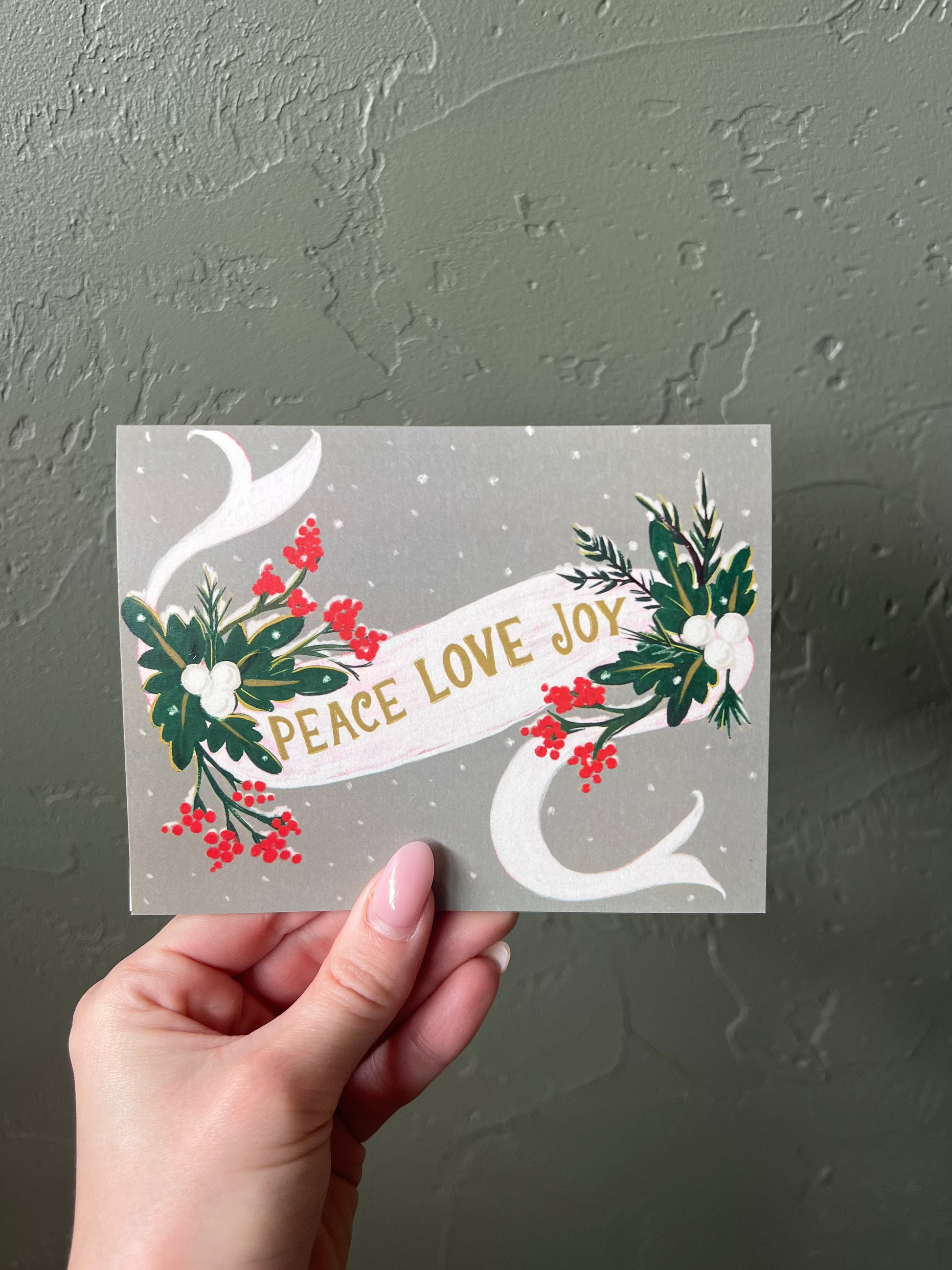 Peace Love Joy Holiday Card