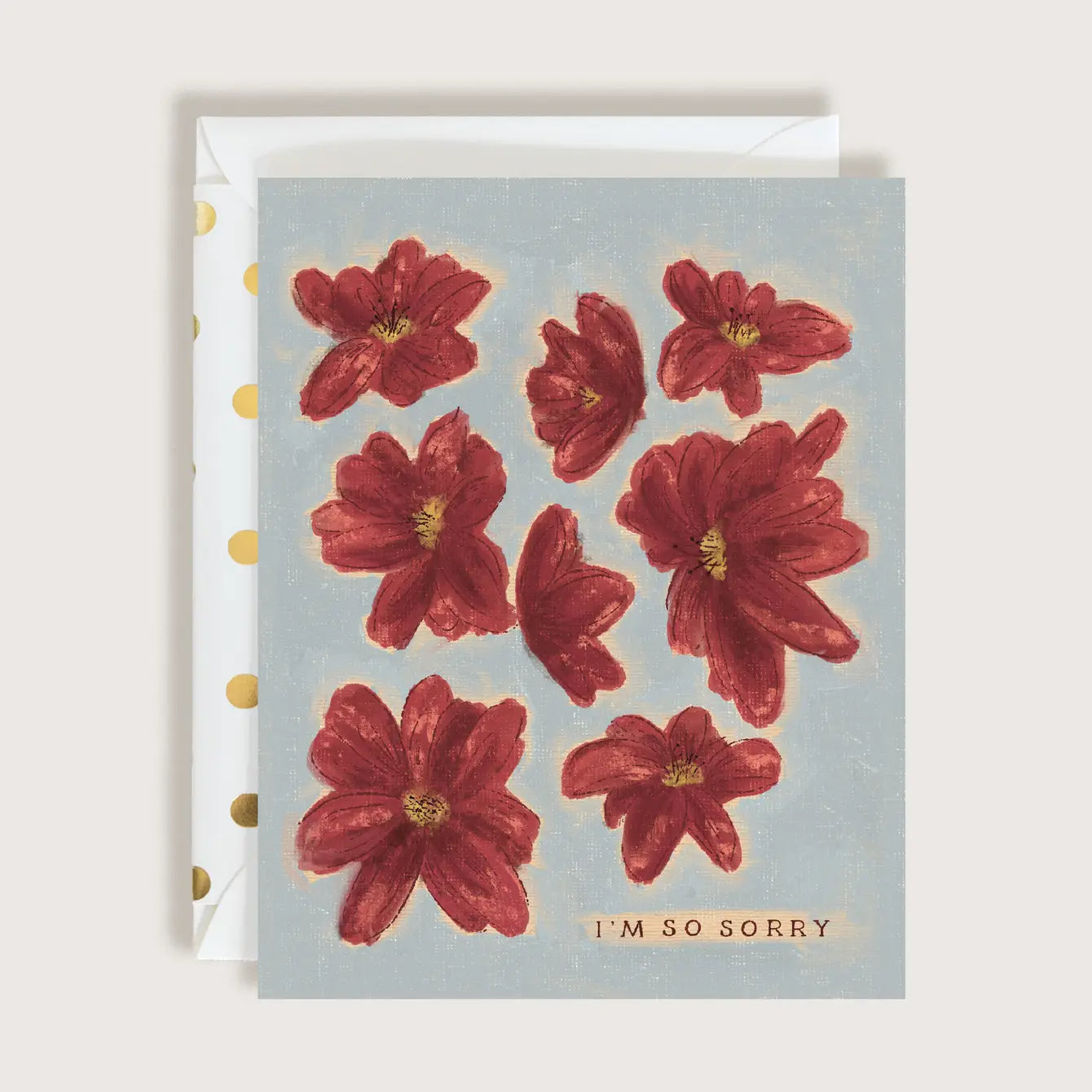 I'M SORRY Painterly Flowers Greeting Card