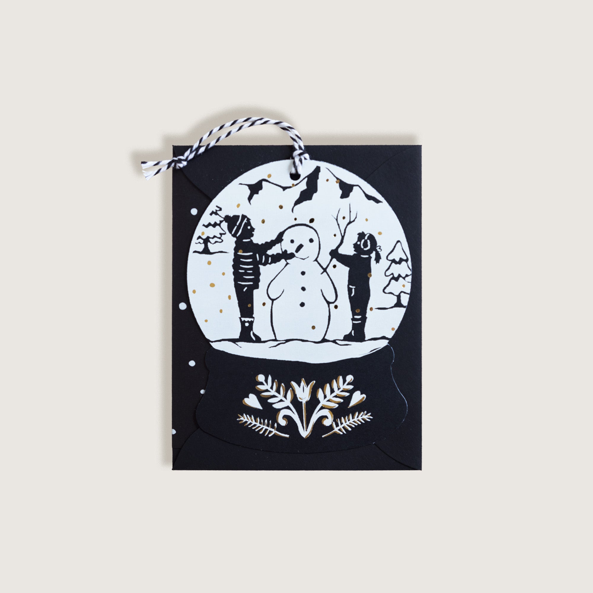 Snowman Snow Globe Greeting Card