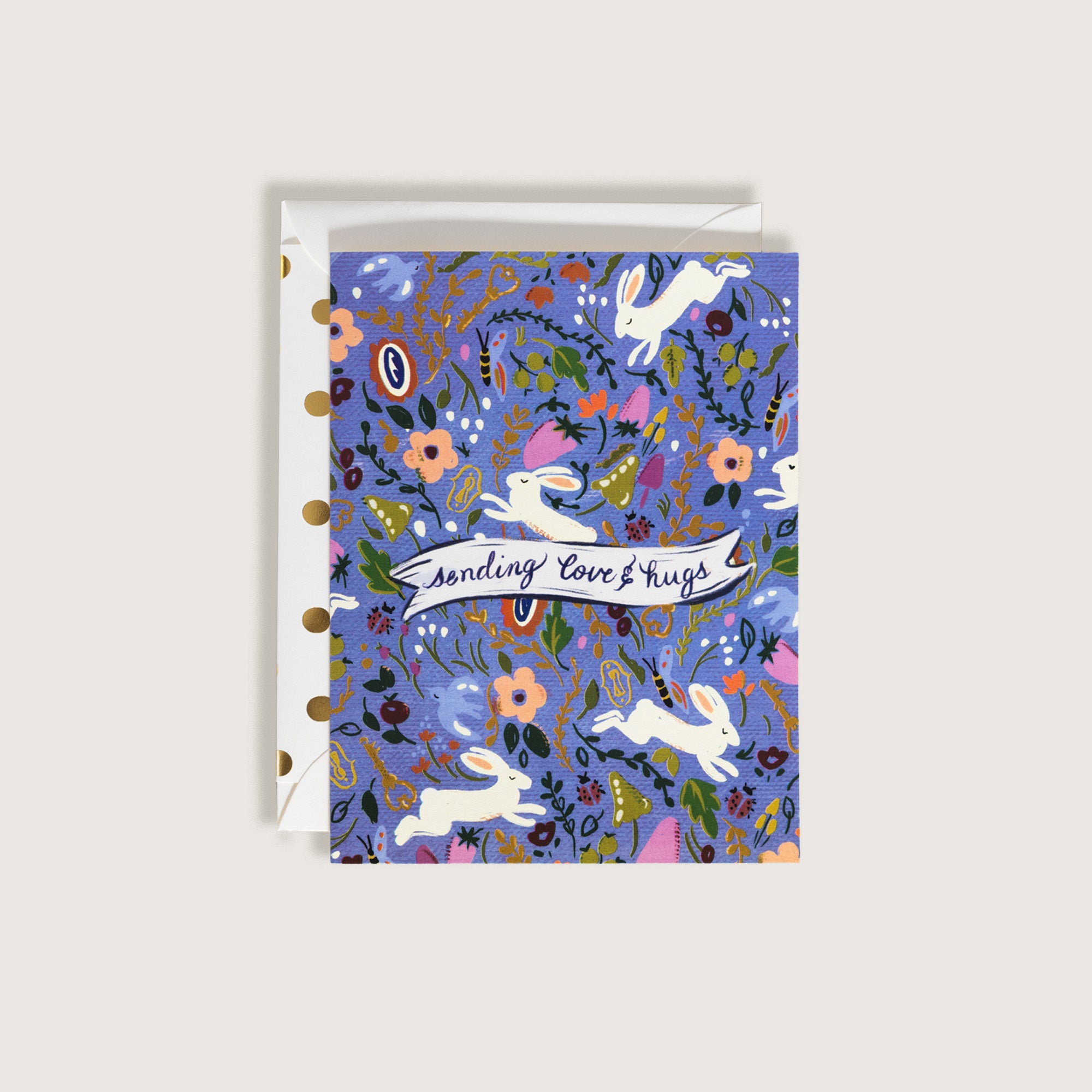 Sending Love & Hugs Bunny Greeting Card