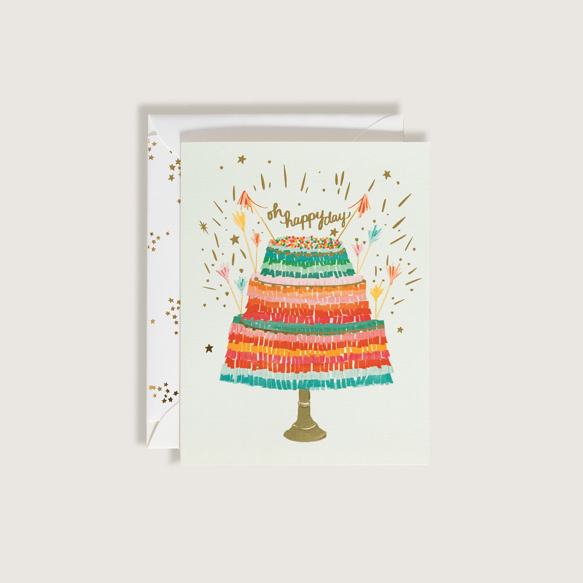 Oh Happy Day Piñata Cake Greeting Card