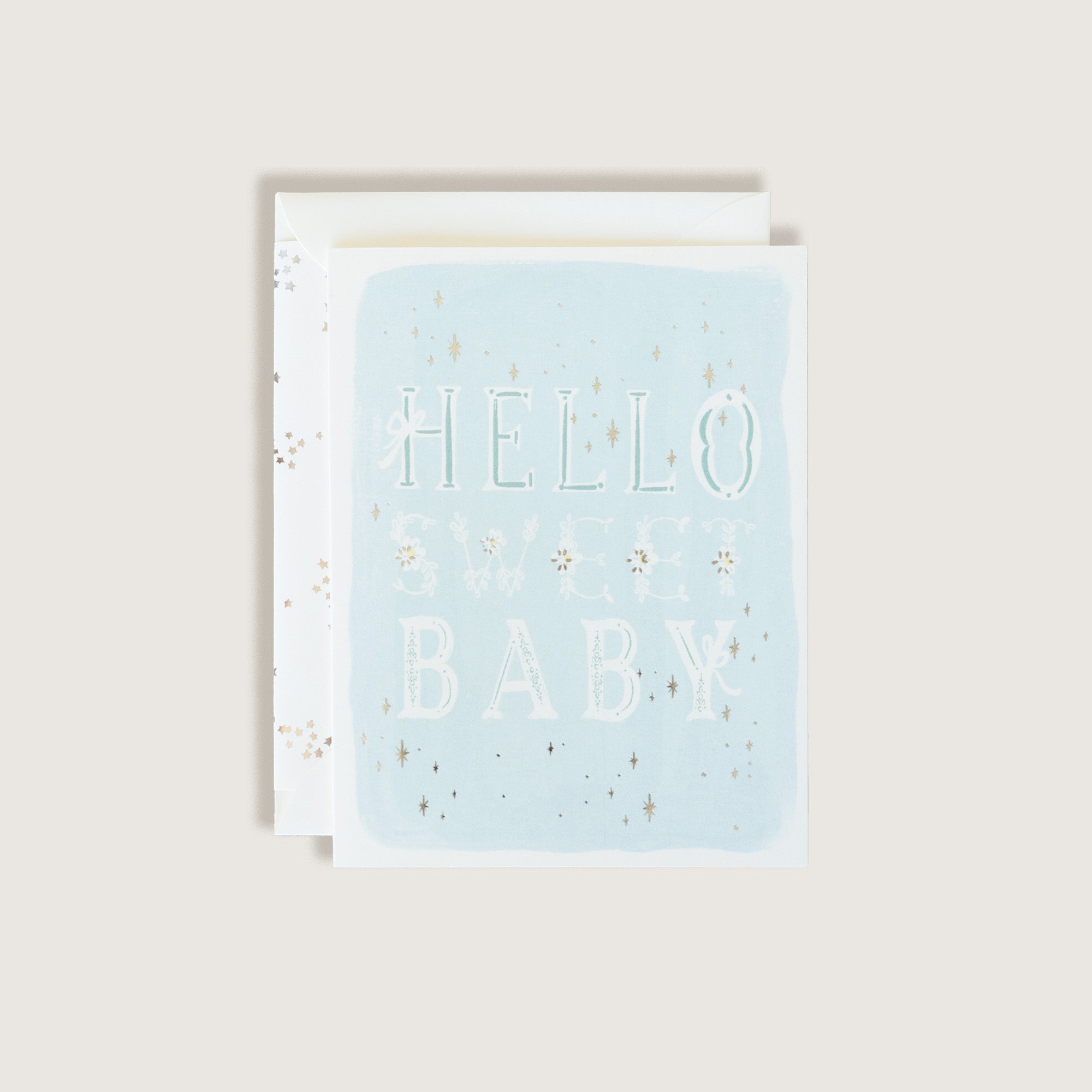 Hello Sweet Baby Blue Greeting Card