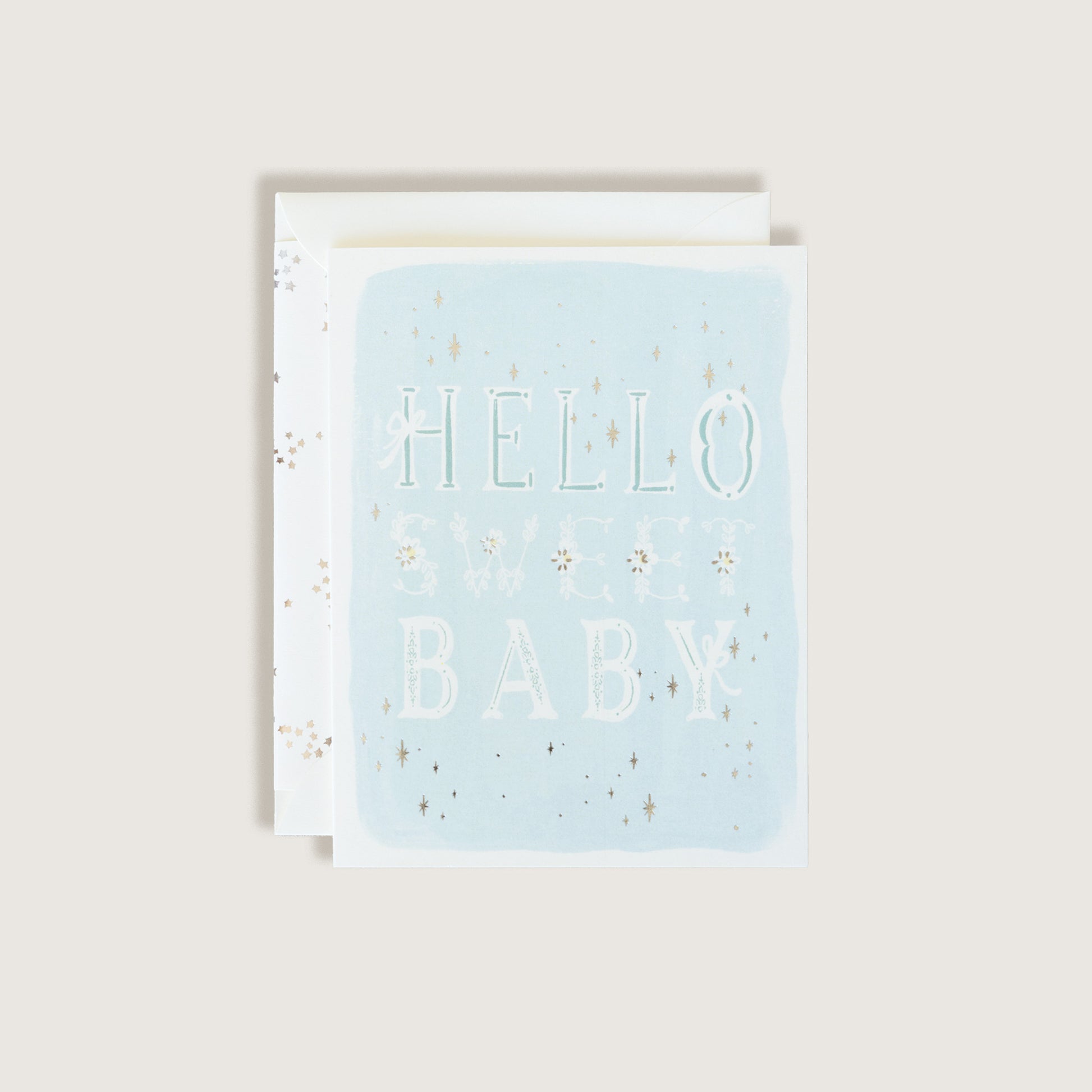 Hello Sweet Baby Blue Greeting Card
