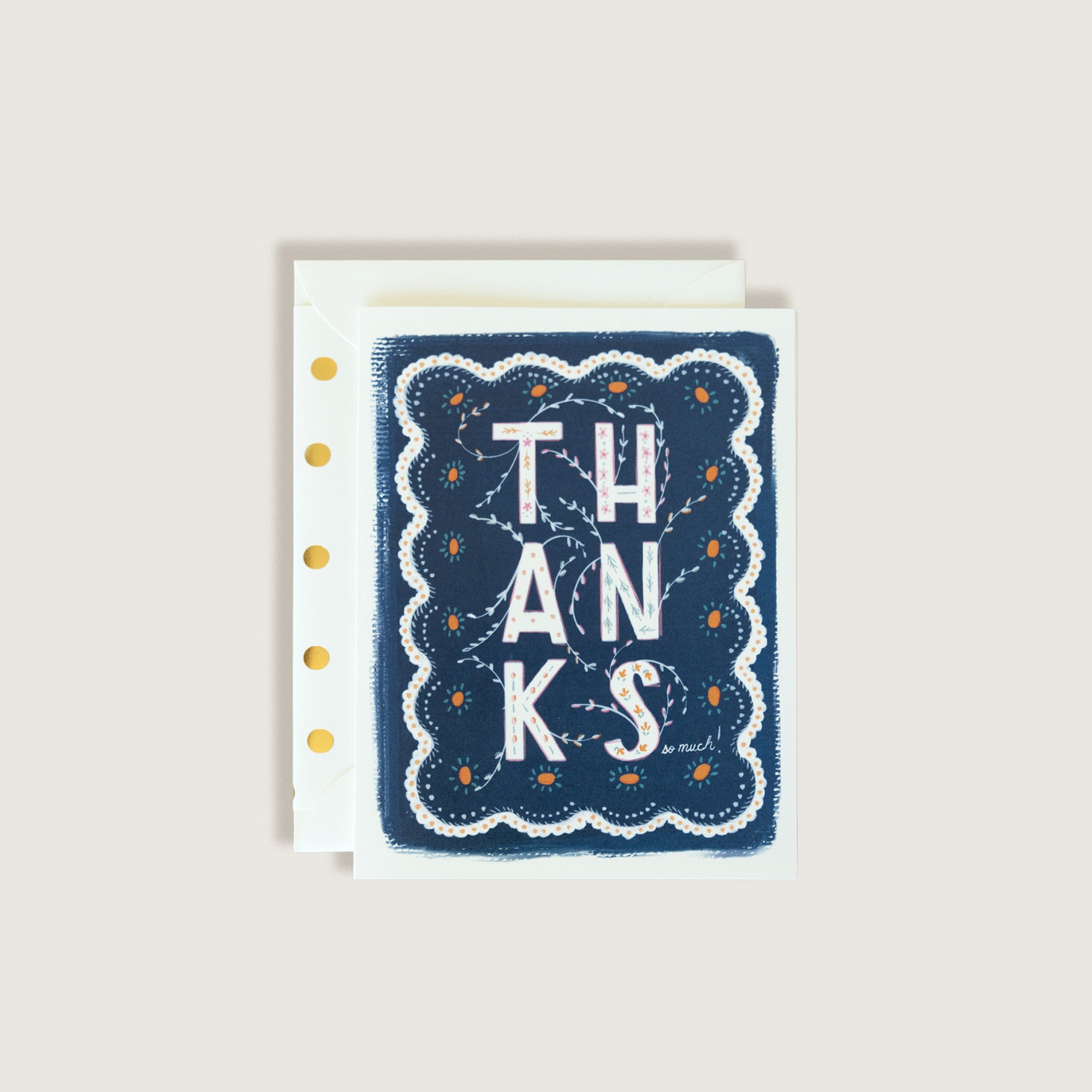 Thanks Navy Greeting Card