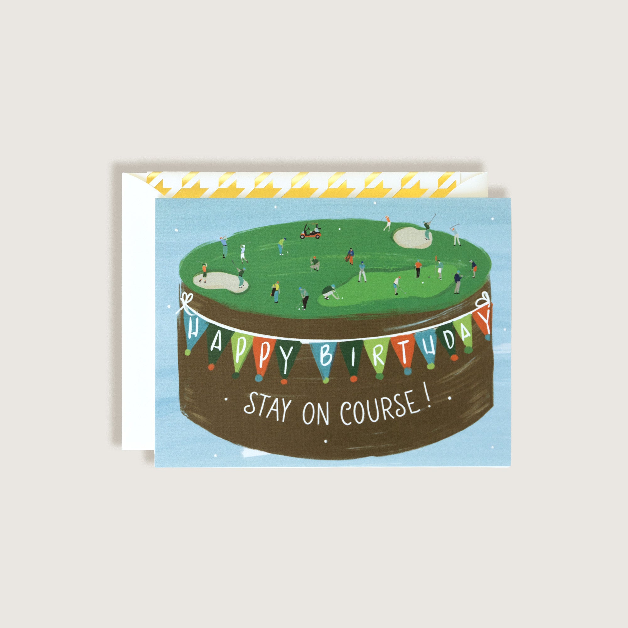 'Stay on Course' Golf Birthday Greeting Card